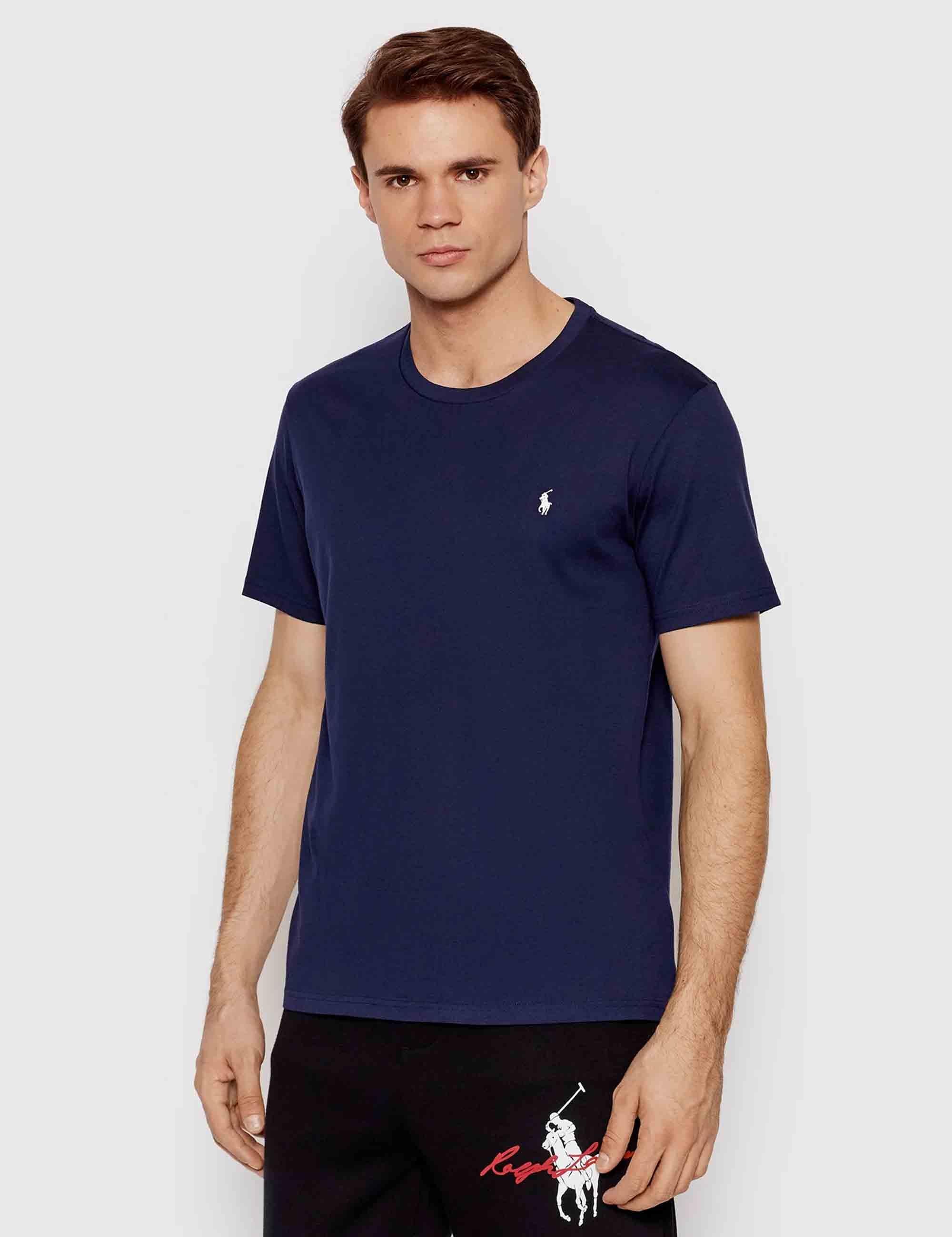 T-shirt uomo Sle in cotone blu con logo ricamato 714844756002 CRUISE NAVY Polo Ralph Lauren 