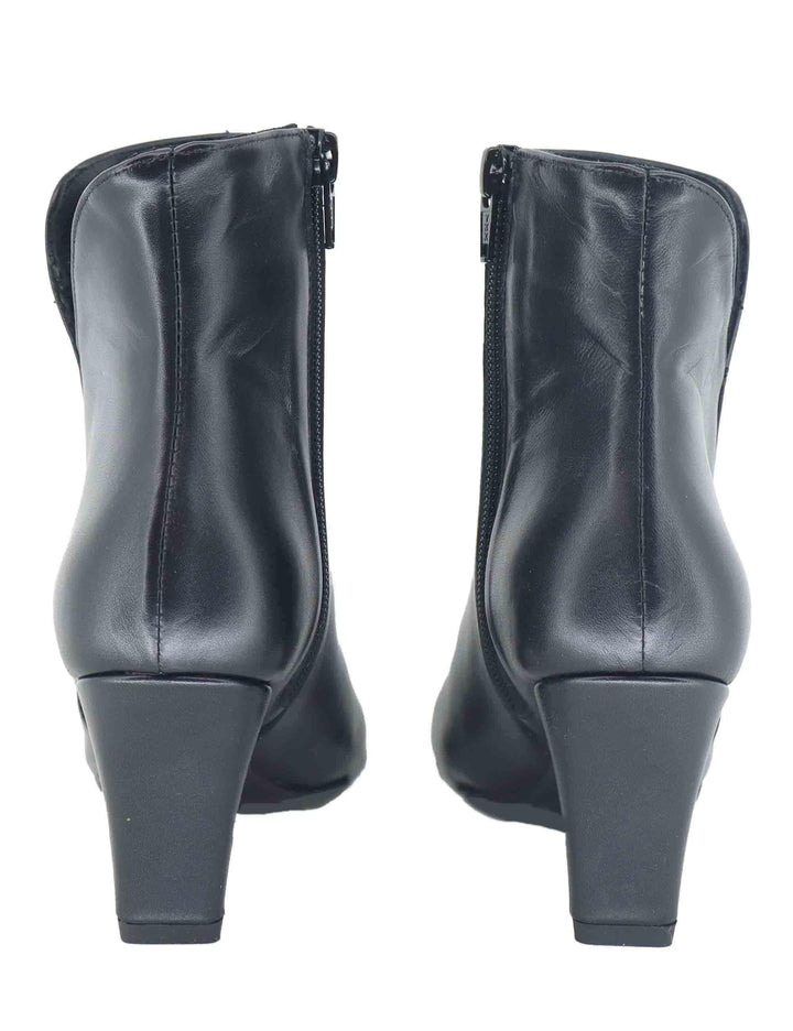 Stivaletti donna in pelle nera con tacco alto e zip laterale SP2312 001 Spatarella 