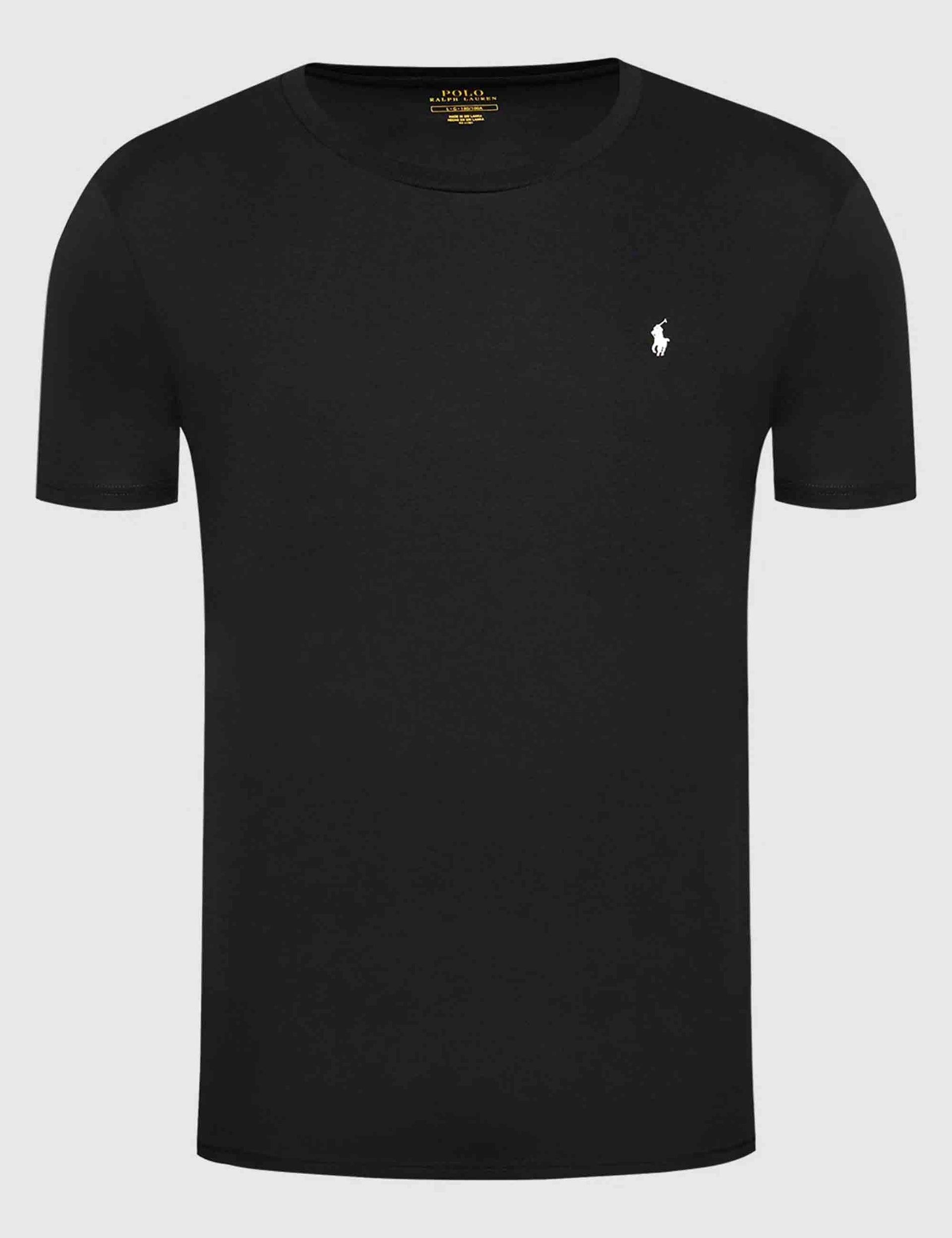 T-shirt uomo Sle in cotone nero con logo ricamato 714844756001 POLO BLACK Polo Ralph Lauren 