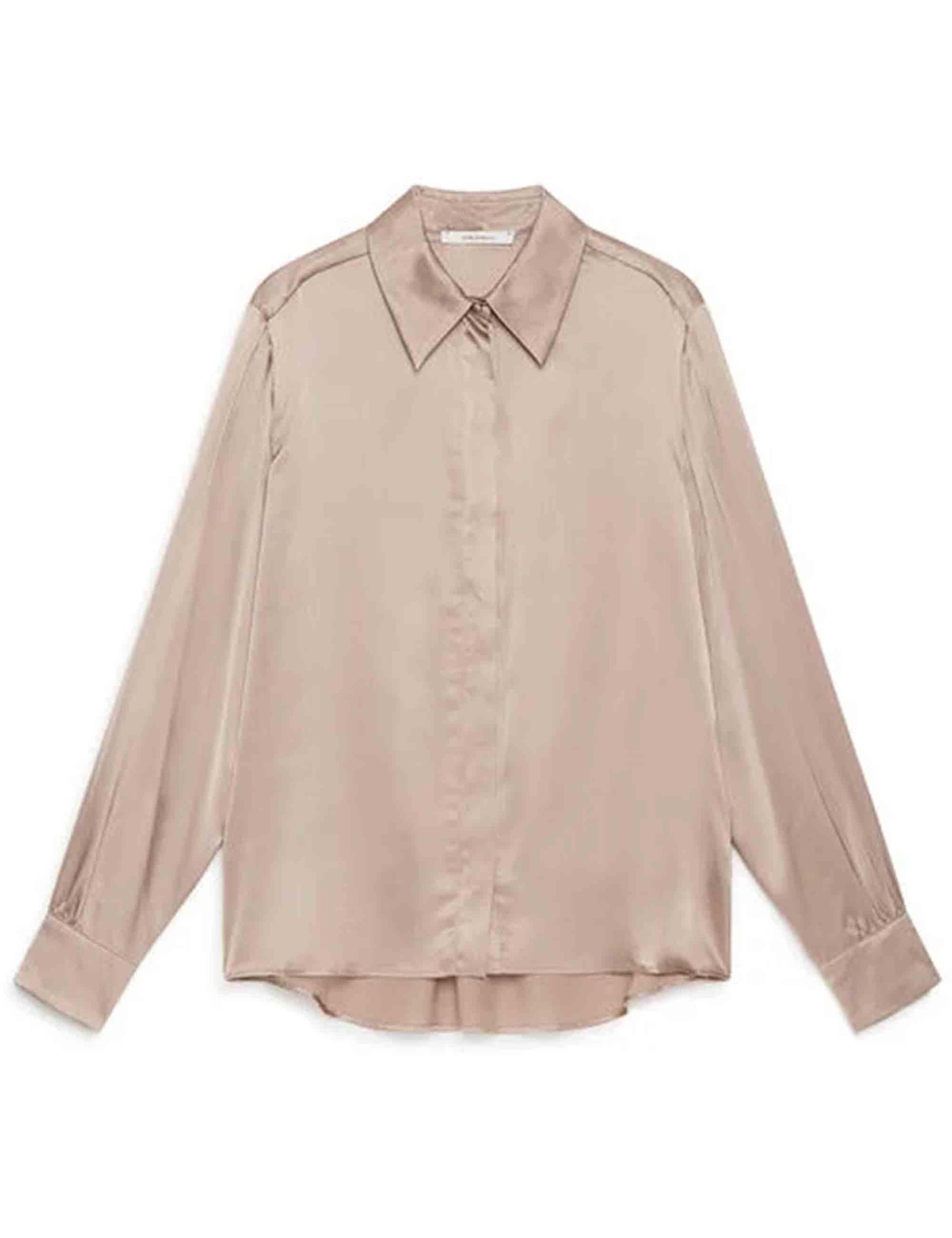 Camicie donna Silk Satin in pura seta taupe JM556431021 11003 Maliparmi 