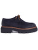 Women's lace-ups in vintage blue suede with rubber sole