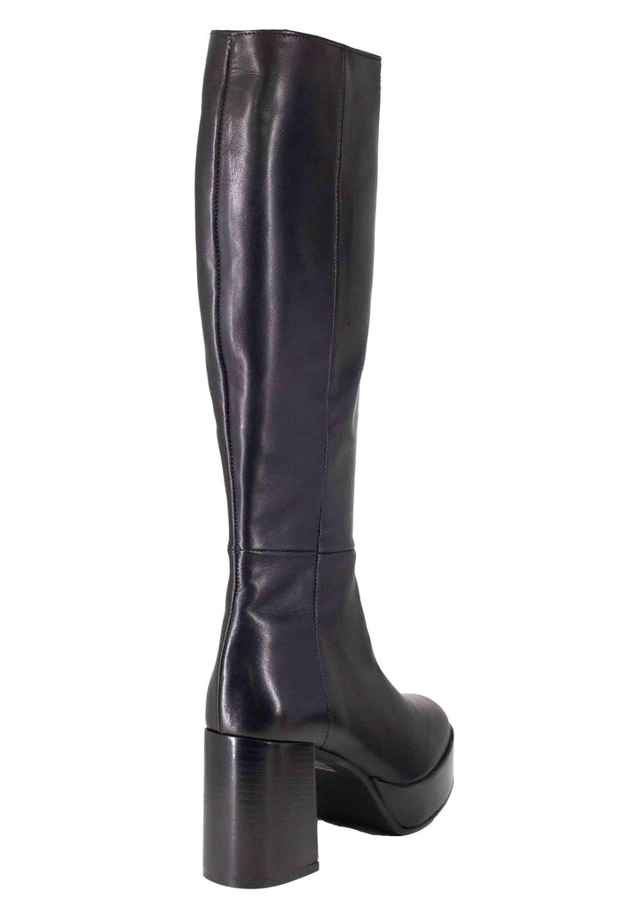 Stivali donna in pelle nera con tacco e plateau ST1557 001 L'Arianna 