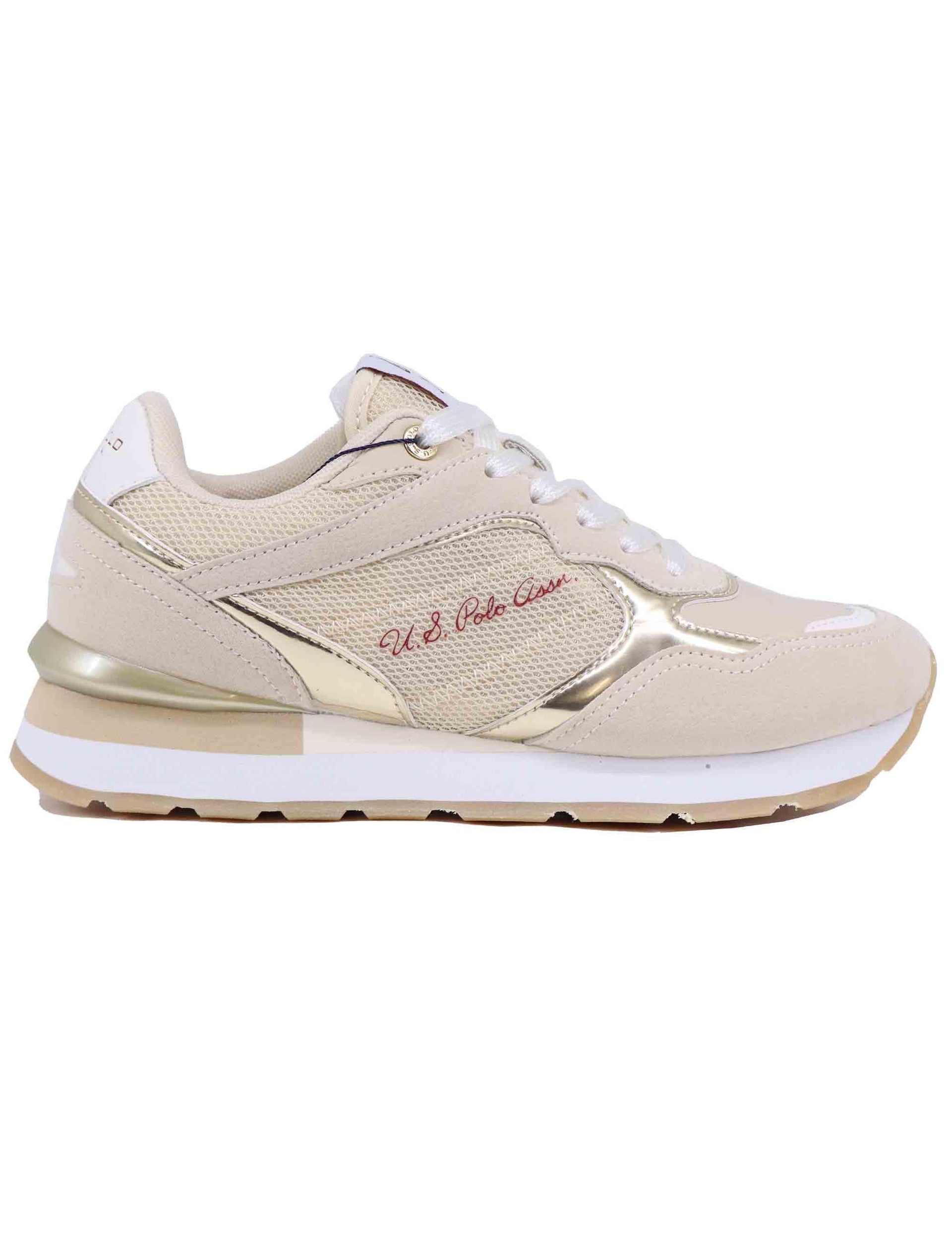Sneakers donna in tessuto oro KIKKI001W DTY3 U.S. Polo Assn. 