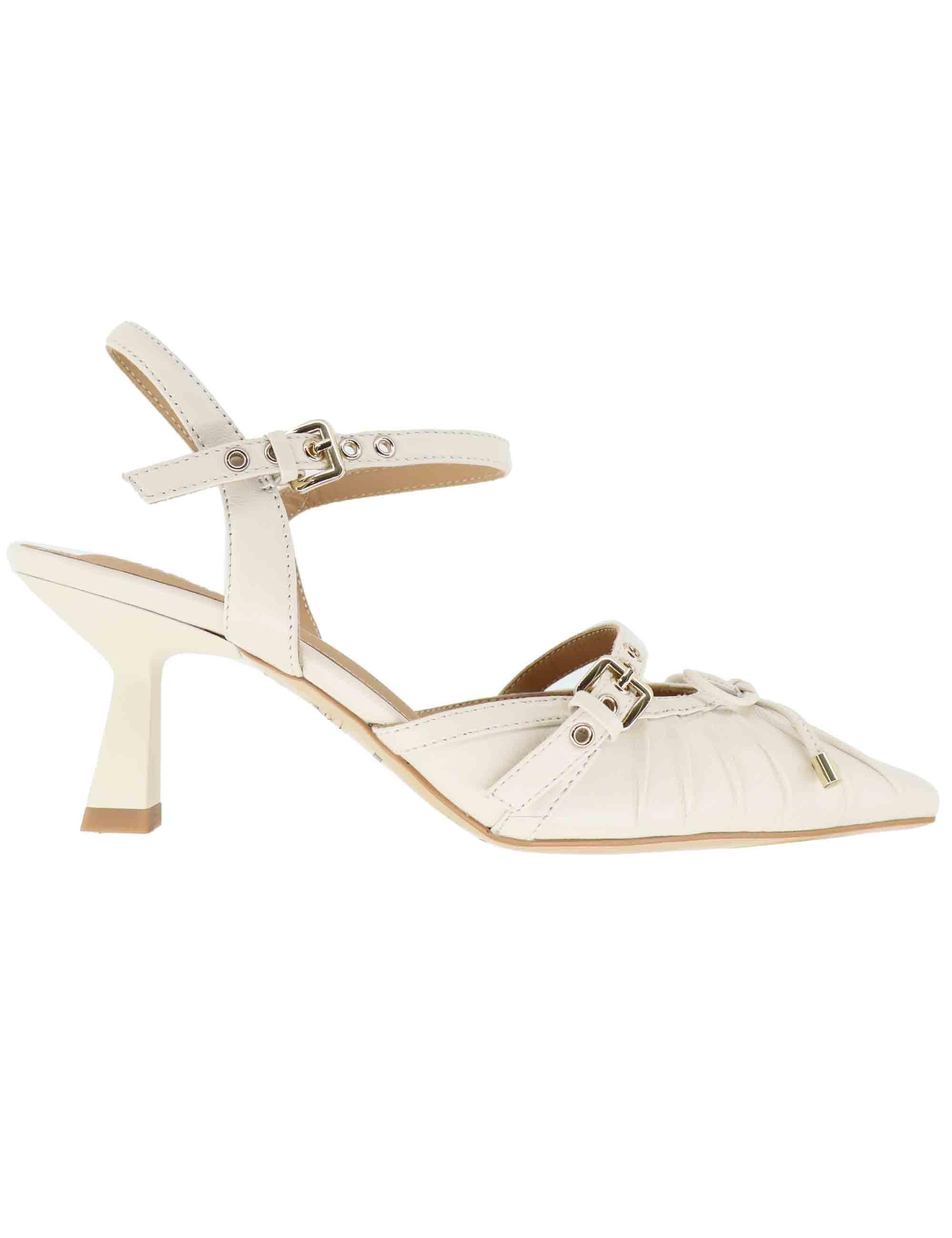 Slingback donna in pelle avorio con tacco alto BL0407X 015 Bruno Premi 