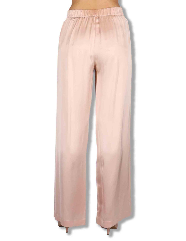 Pantaloni donna Shiny Cady in viscosa rosa con gamba larga JH807550631 32001 Maliparmi 