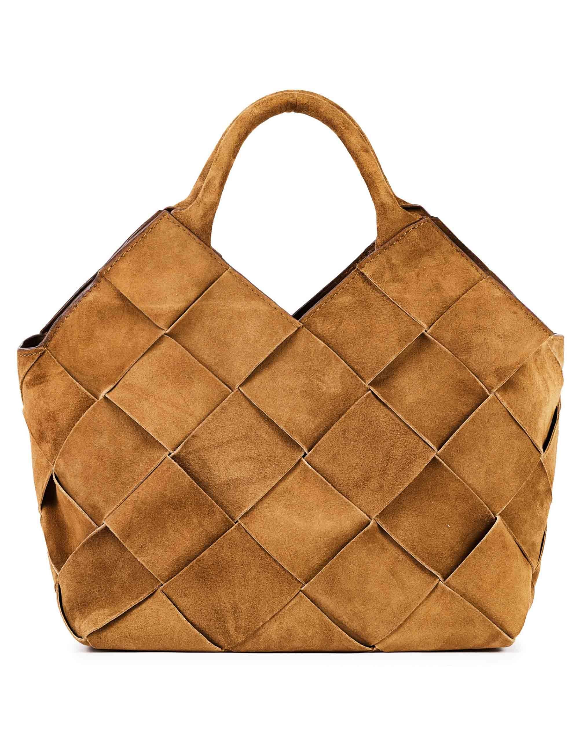 Borse donna in camoscio cuoio intrecciato con manici e tracolla BENNY A02 Via Mail Bag 