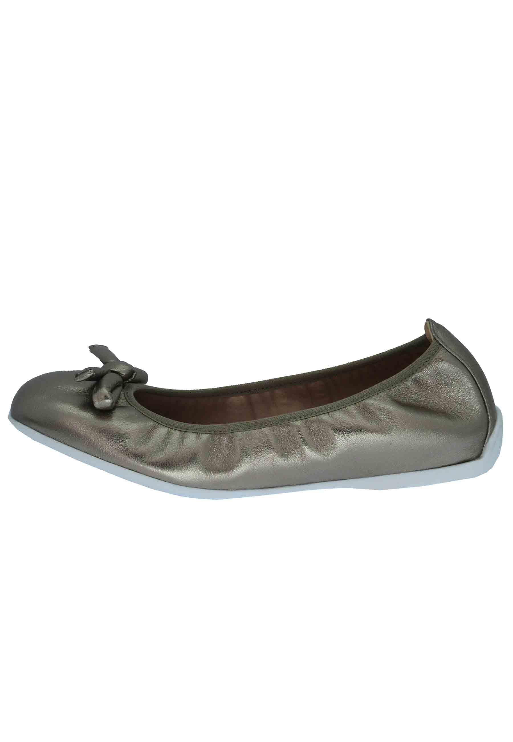 Ballerine donna Aleda in pelle bronzo e fondo basso in gomma ALEDA 7000 Unisa 