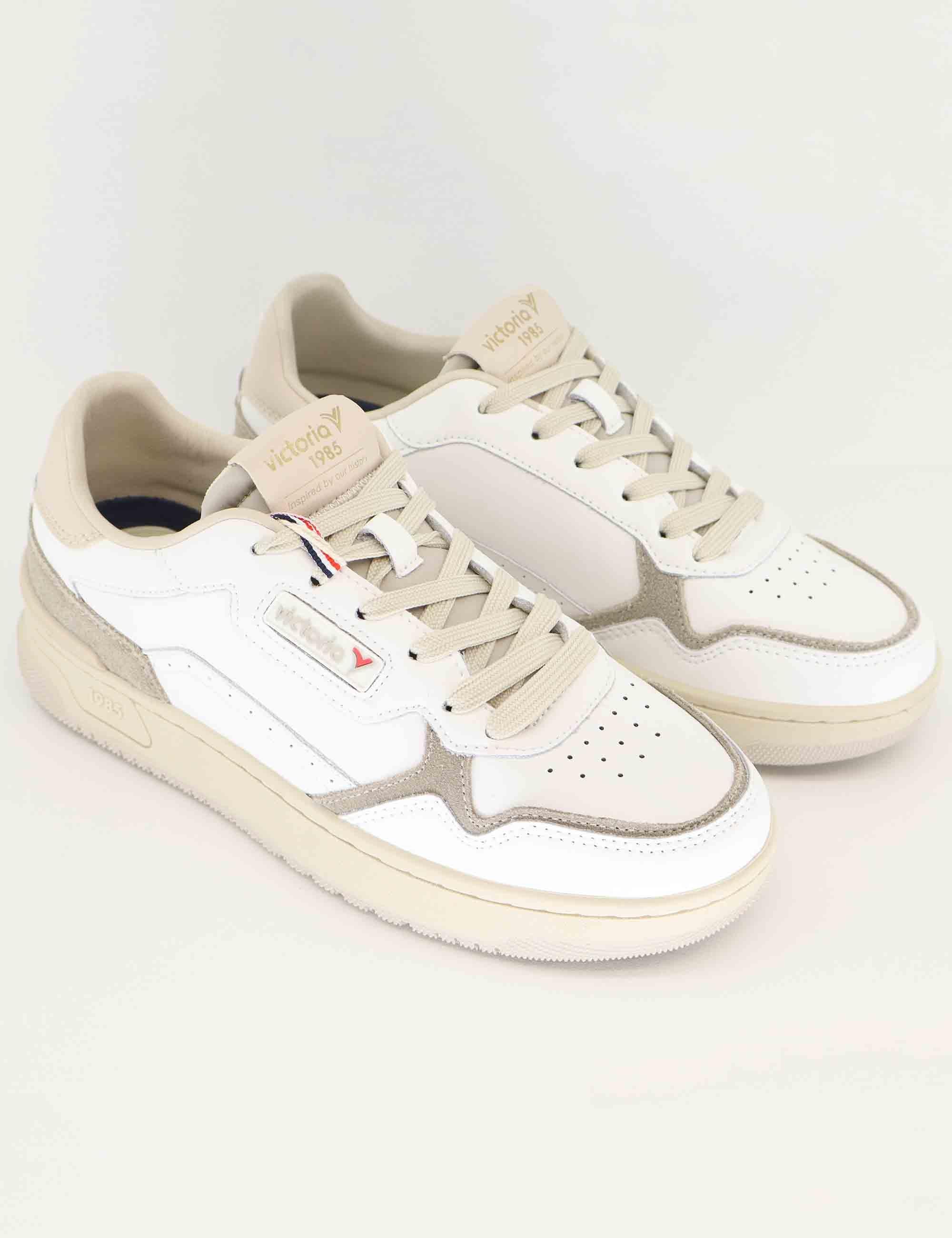 Victoria Sneakers uomo in pelle bianca e camoscio grigio 8800119 Gris Victoria 