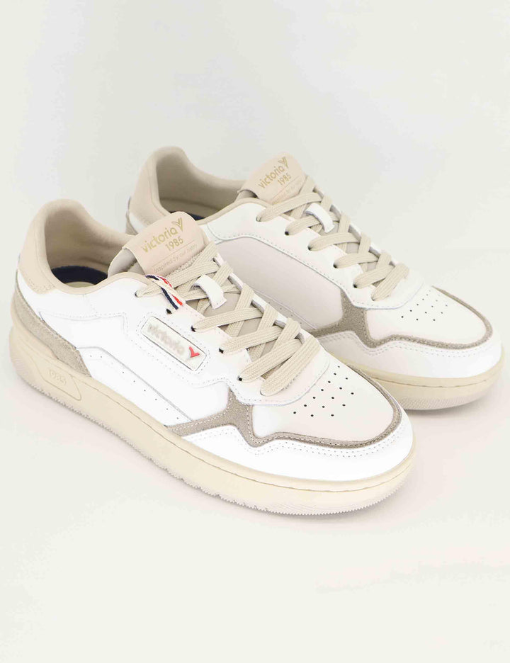 Victoria Sneakers uomo in pelle bianca e camoscio grigio 8800119 Gris Victoria 