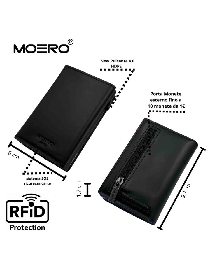 Portafogli uomo Prestige Pro Black Zip con portamonete PRESTIGE PRO ZIP BLACK Moero 