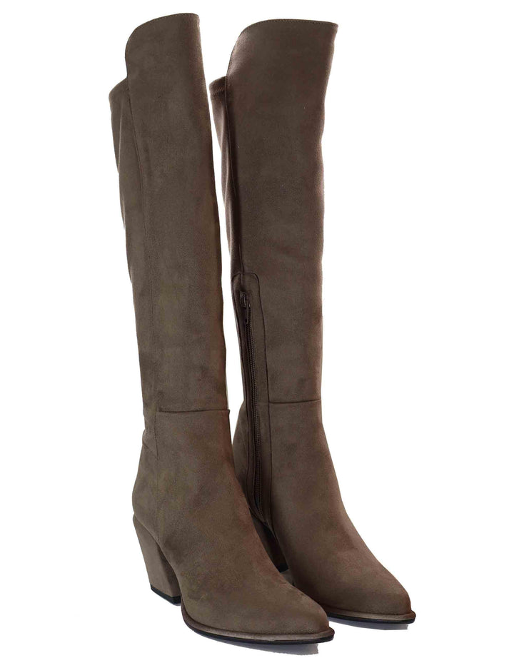 Stivali donna in alcantara elasticizzata taupe SP1037 025 Spatarella 