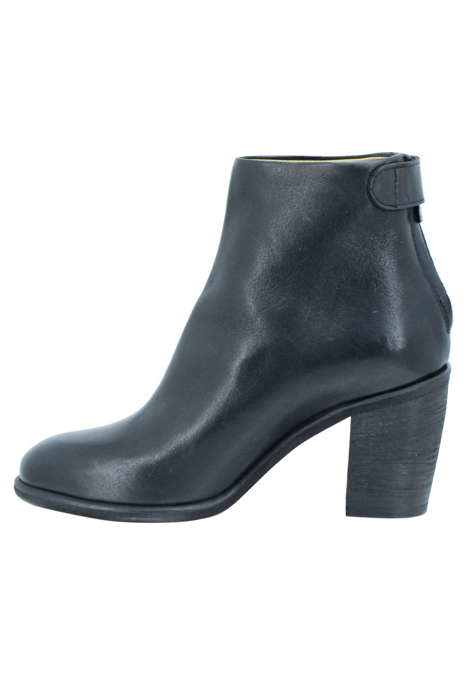 Stivaletti donna in pelle nera tacco alto con zip posteriore JADE03 001 Zoe 