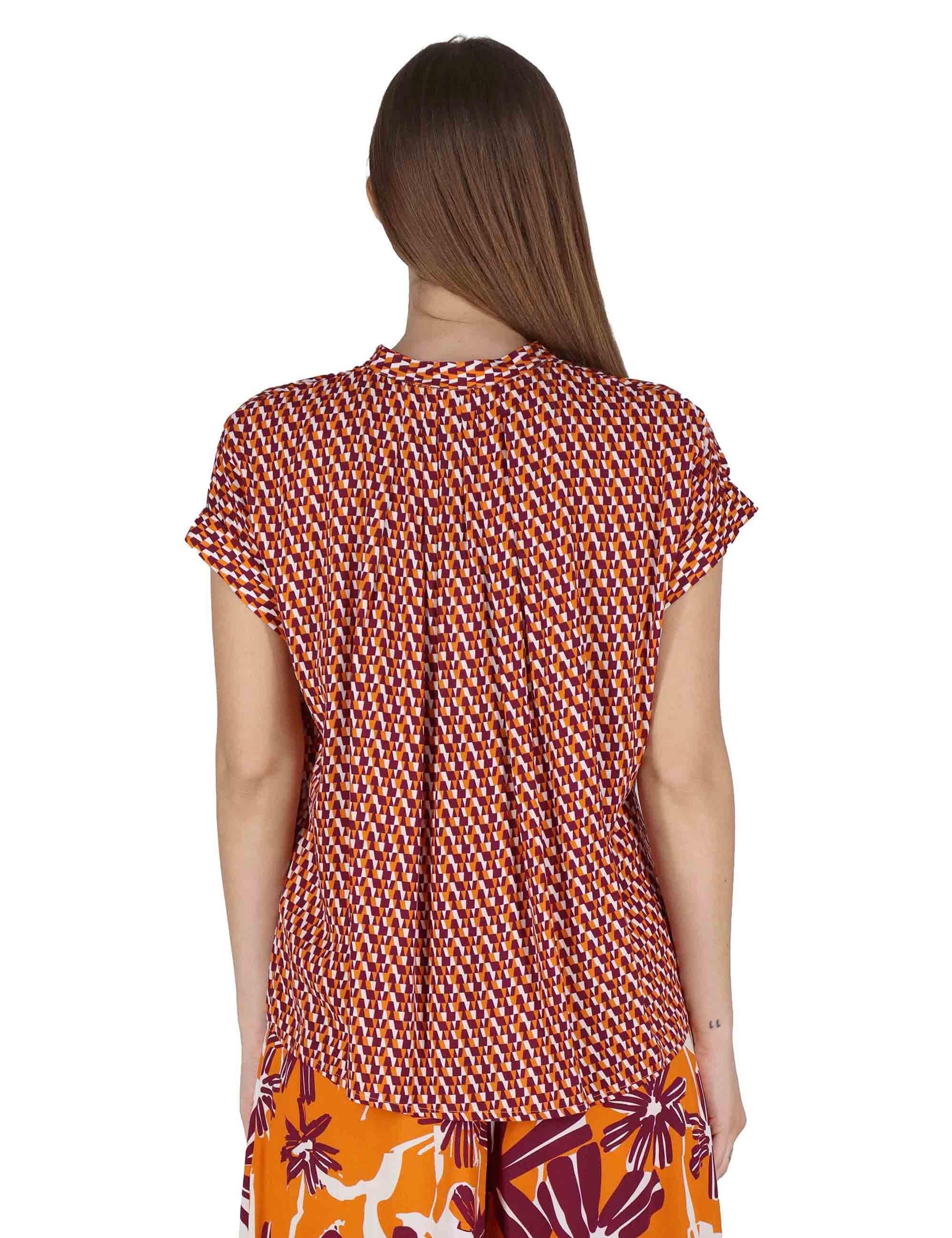 Camicie donna Flared Shirt in viscosa naturale arancione stampata JABCM0001-F1526-1245 2102 Justmine 