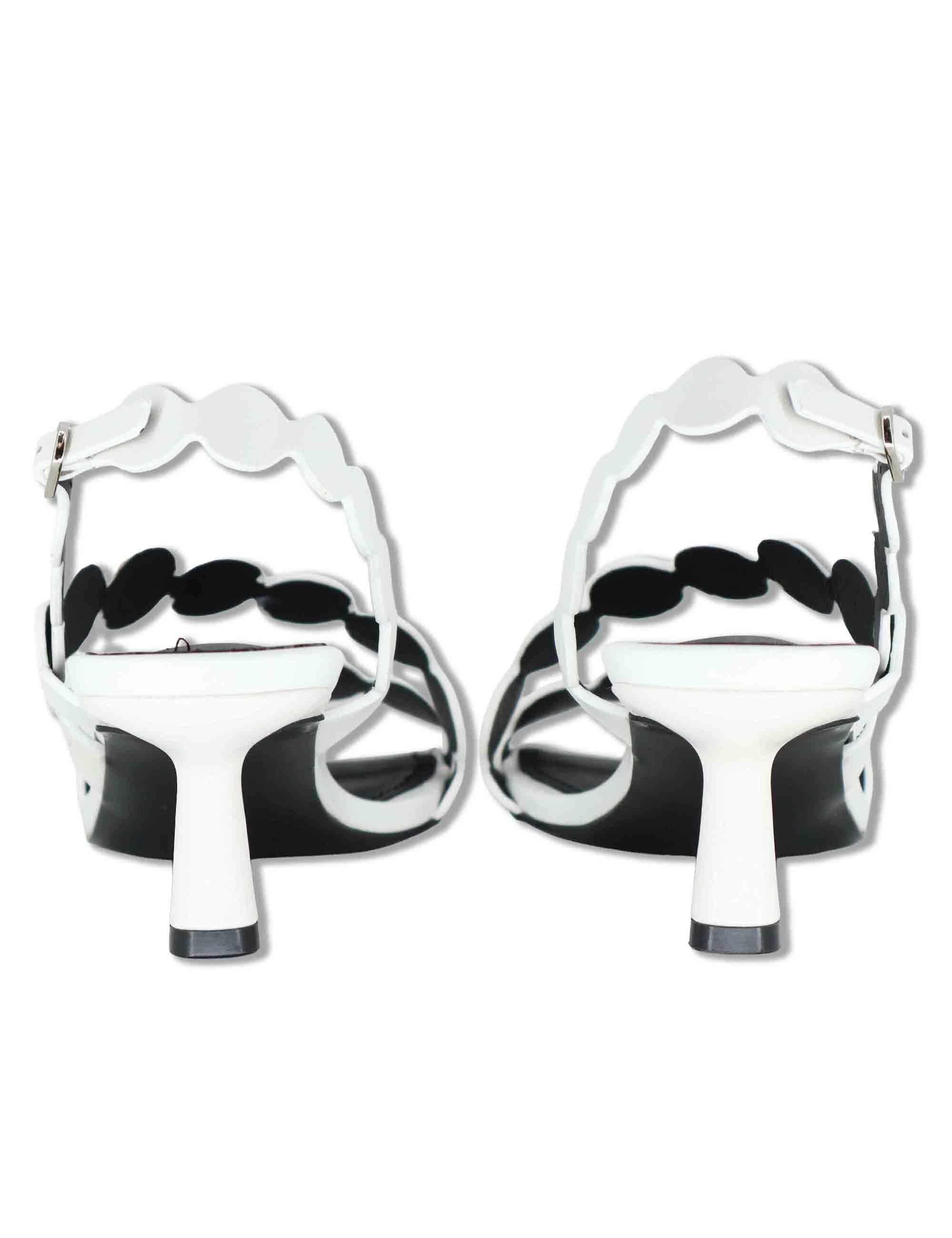 Sandali donna slingback in pelle bianco con tacco alto Onami 625Z10VK 02-BLANCO Bibi Lou 
