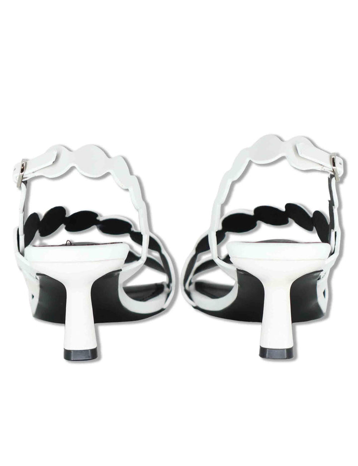 Sandali donna slingback in pelle bianco con tacco alto Onami 625Z10VK 02-BLANCO Bibi Lou 