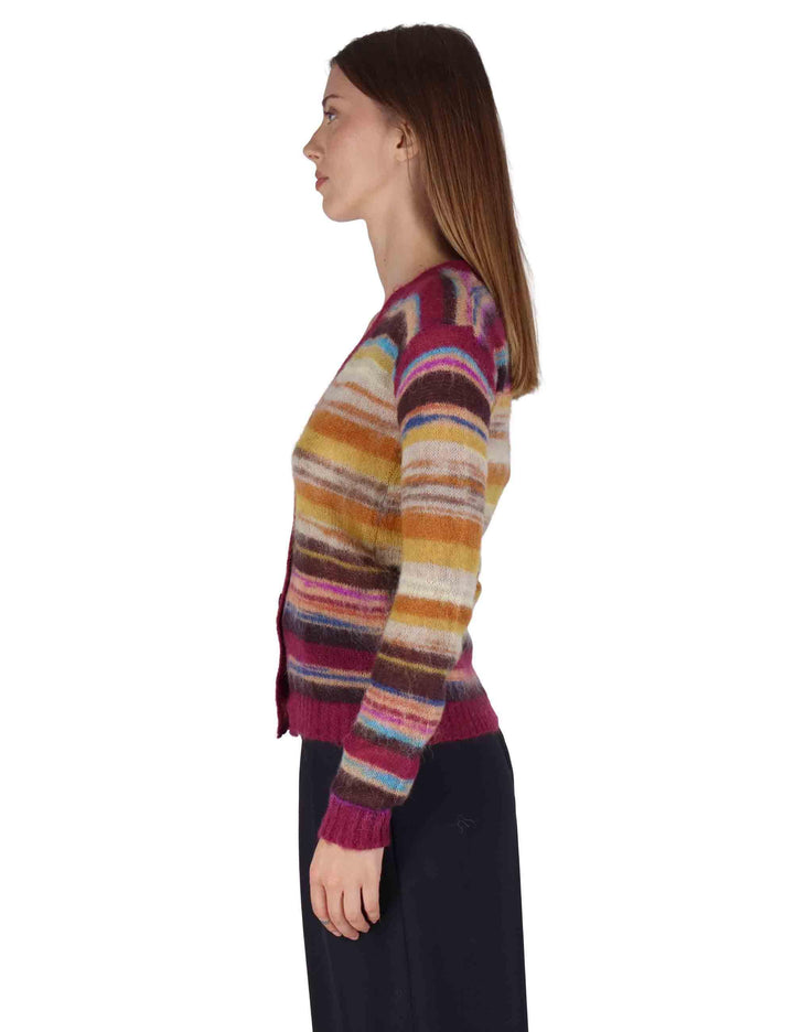 Cargidan donna Mohair Mix Print in lana cammello a fantasia JN370478209 41B21 Maliparmi 