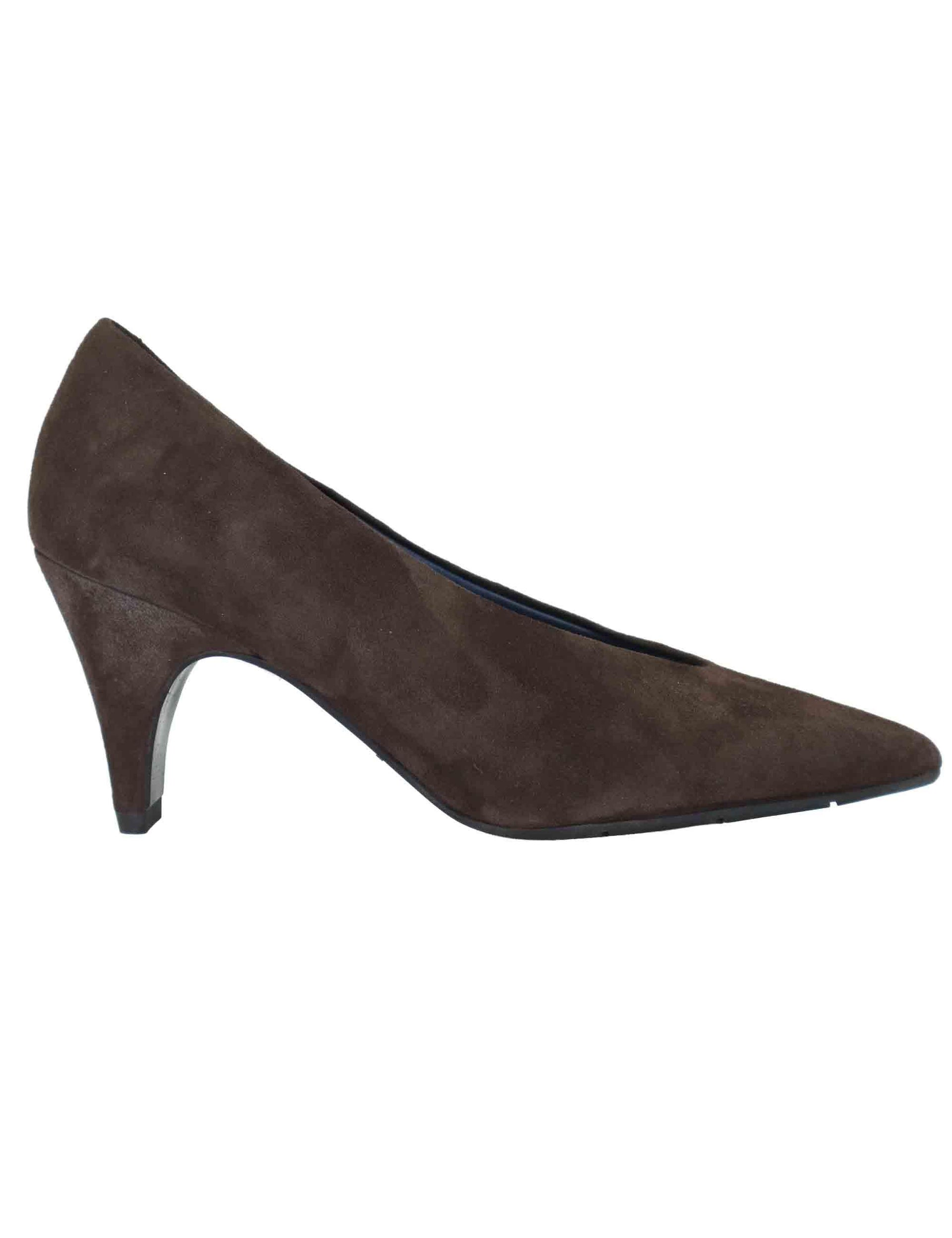 Decollete donna in camoscio testa di moro tacco alto SP2055 014 Spatarella 