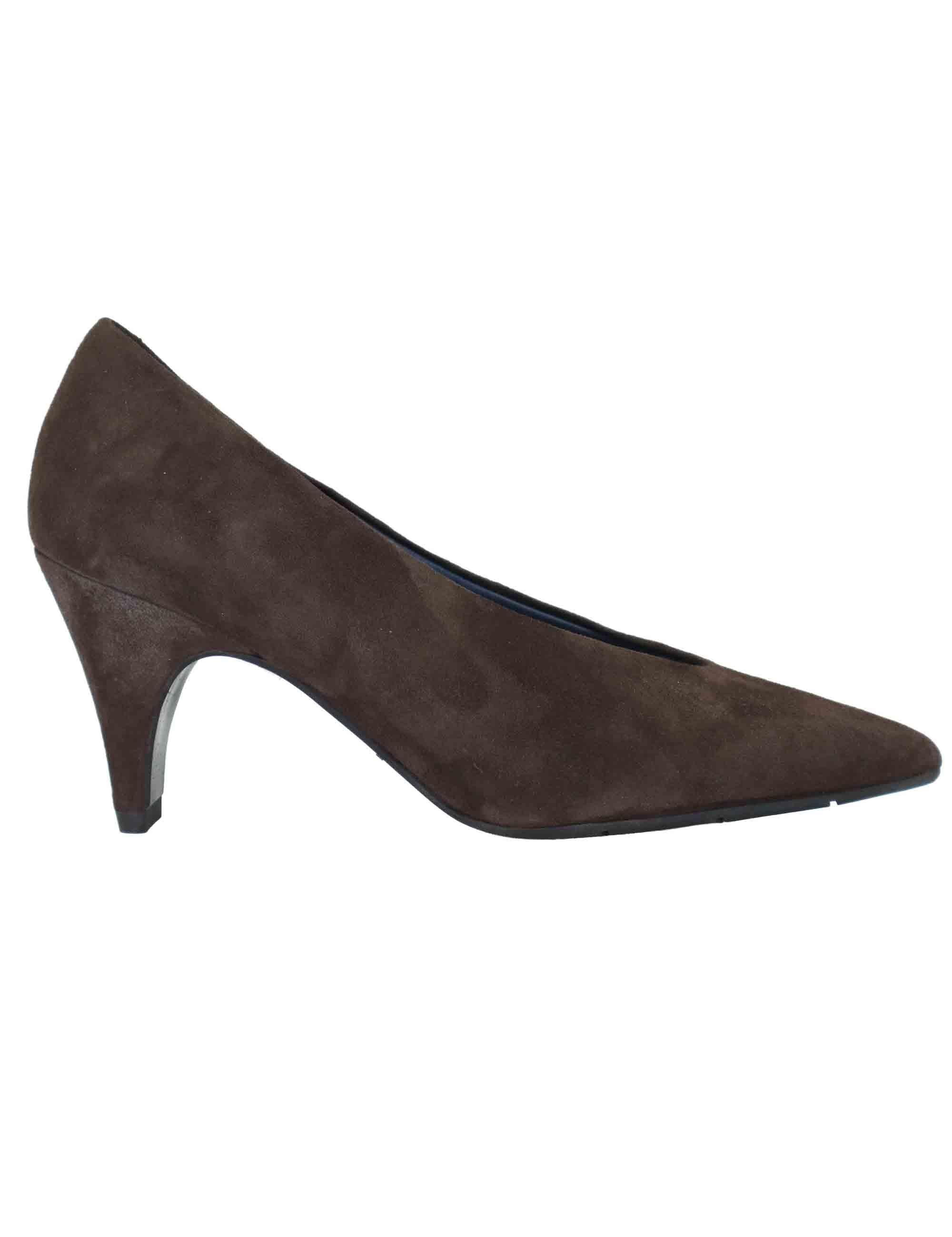 Decollete donna in camoscio testa di moro tacco alto SP2055 014 Spatarella 