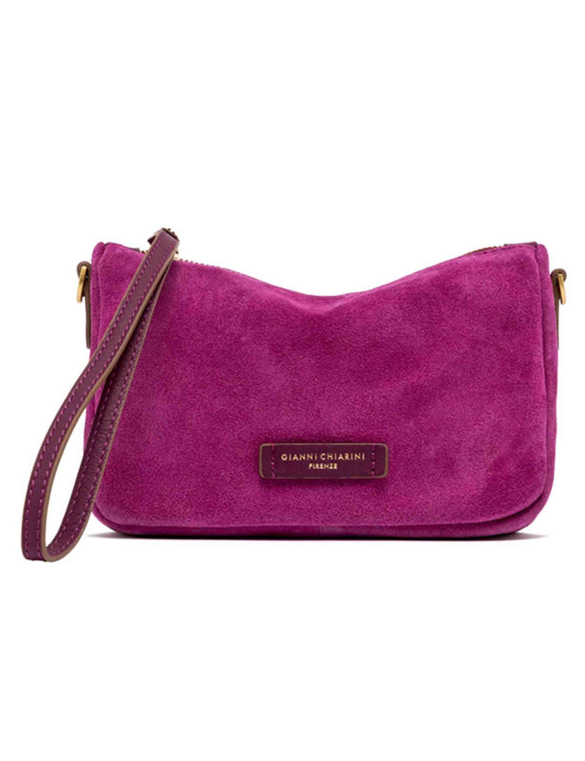 Borse donna Nora Pouch in pelle scamosciata fuxia con polsiera e tracolla BS10224 CM-PL 14364 Gianni Chiarini 