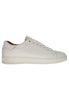 Men's white leather sneakers with rubber sole