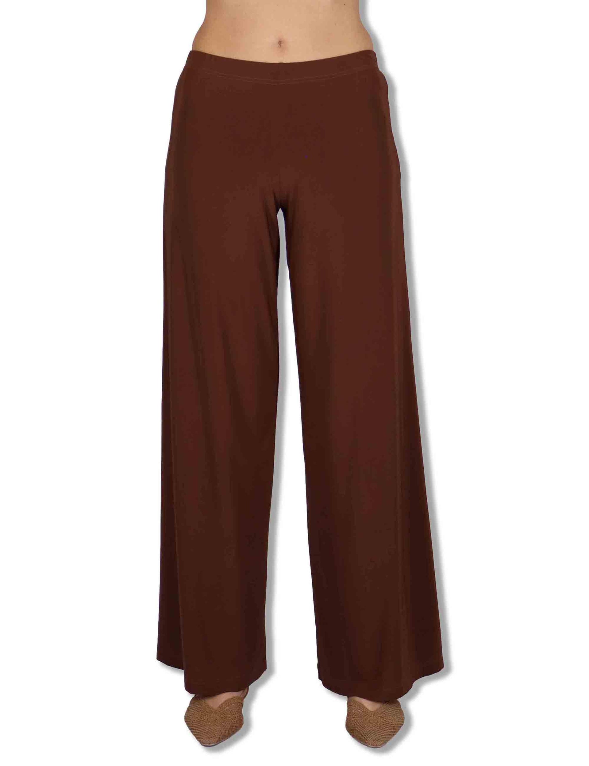 Pantaloni donna Palazzo Trousers in jersey stretch marrone JFAPN0001-E2771-1275 8110 Justmine 