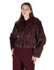 Bomber corti in lapin bordeaux Donna SP25101 BRDX