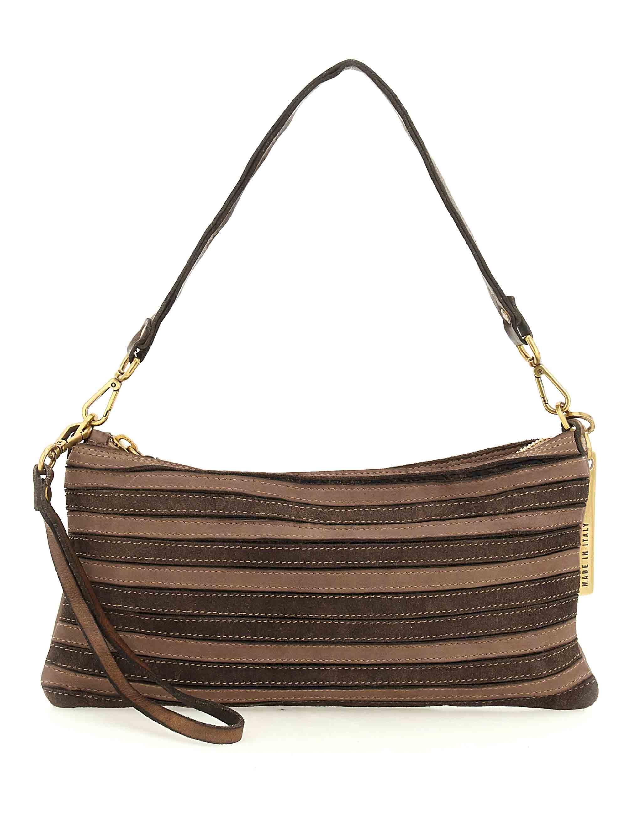 Borse a spalla Nora in pelle e camoscio taupe multiriga Donna L012960ND X2917 C2004