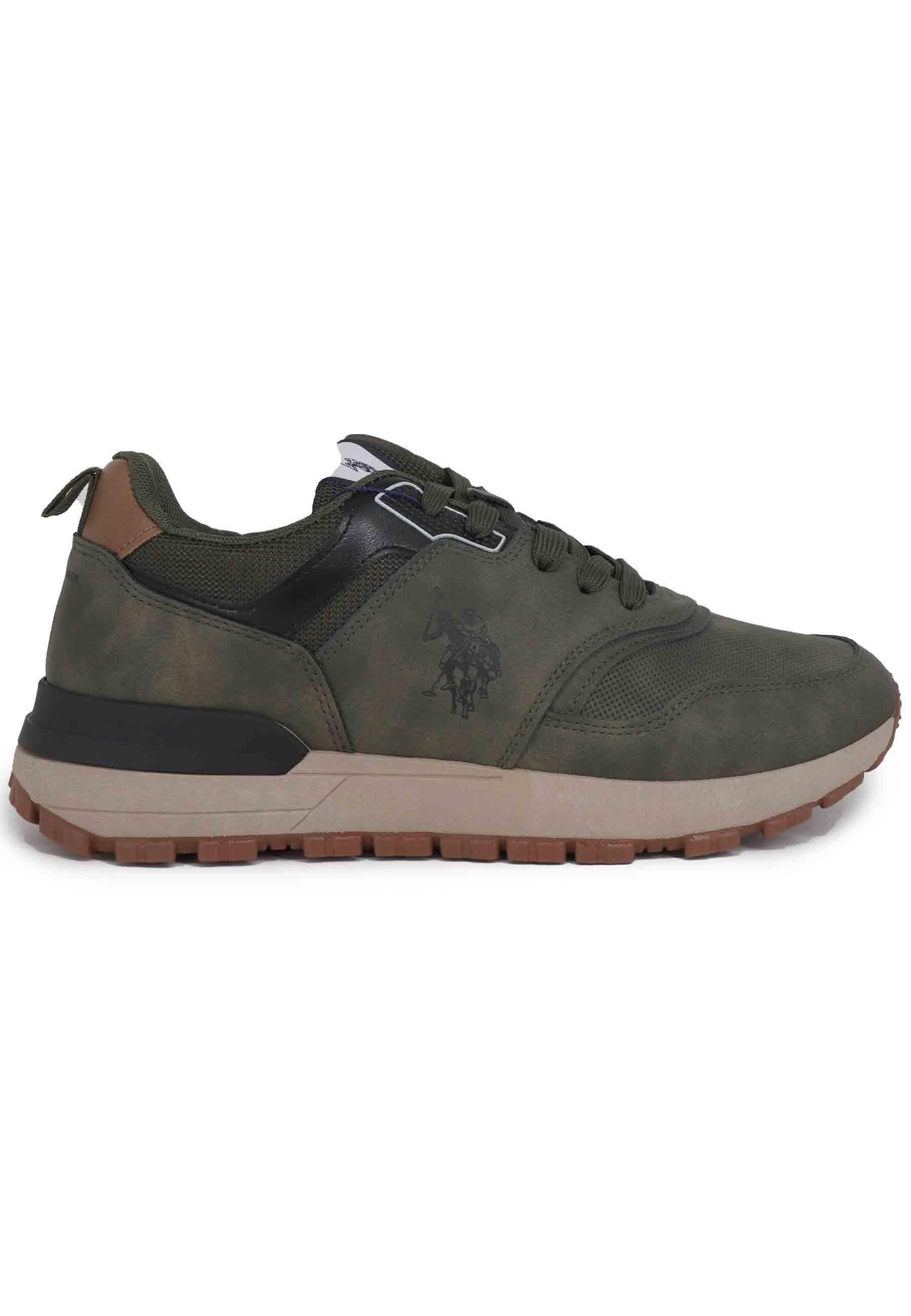 Sneakers uomo in eco pelle verde STORMY001 DGE003 U.S. Polo Assn. 