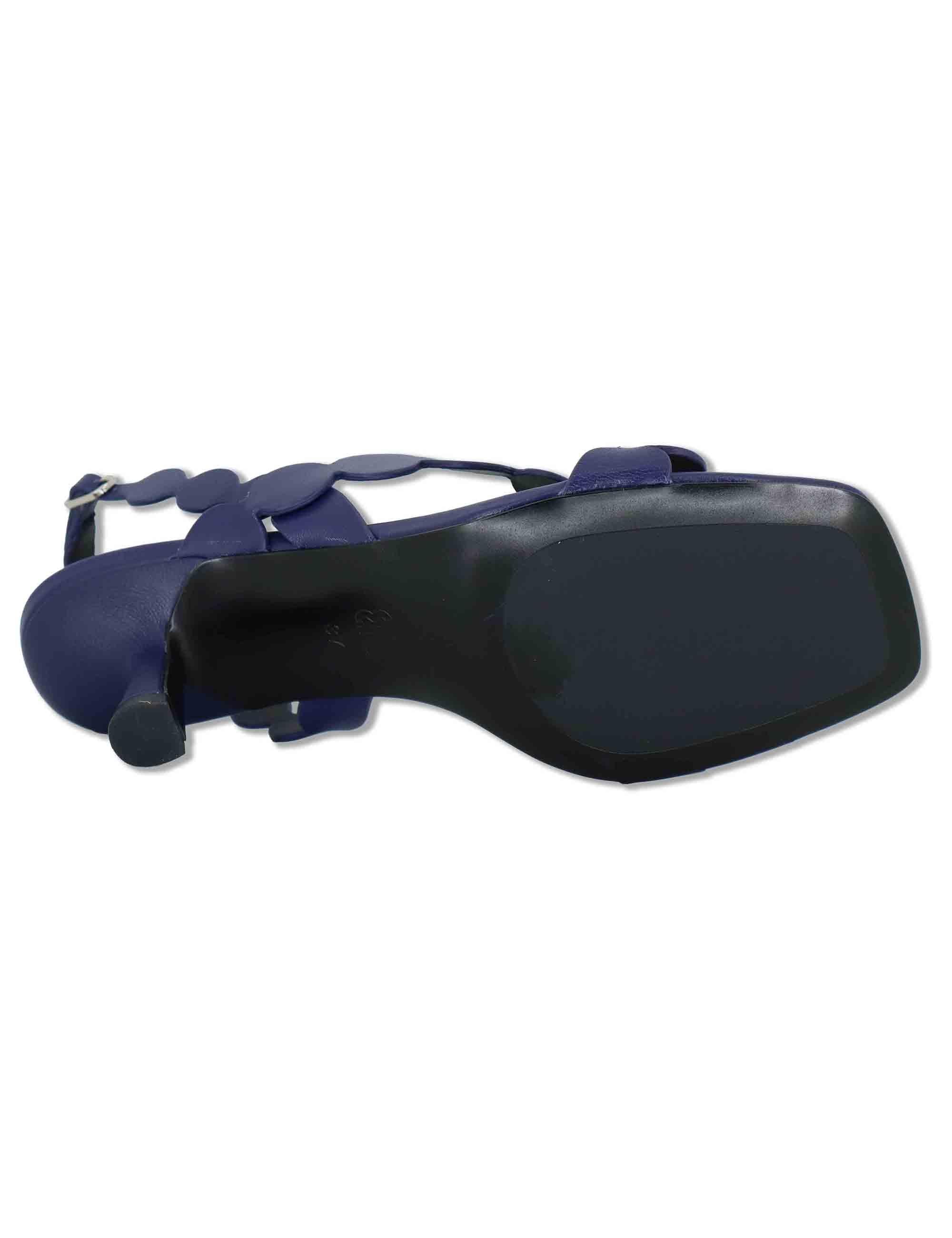 Sandali donna slingback in pelle blu con tacco alto Onami 625Z10VK 13-AZUL_T Bibi Lou 