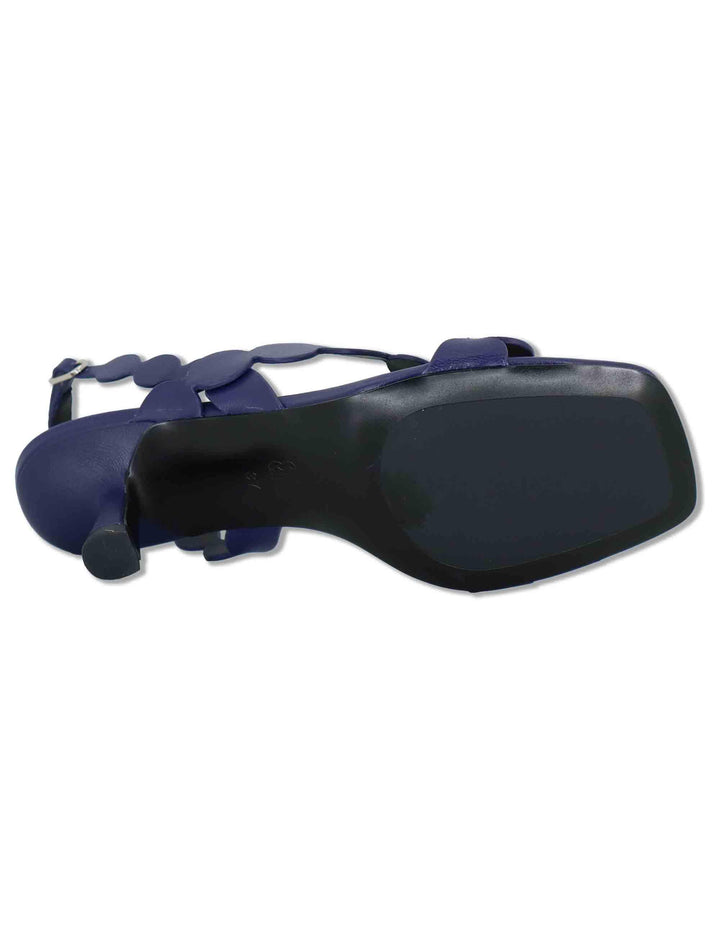 Sandali donna slingback in pelle blu con tacco alto Onami 625Z10VK 13-AZUL_T Bibi Lou 