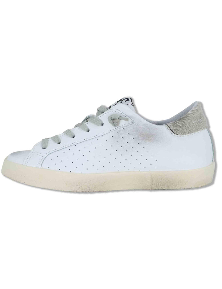 Sneakers donna Prime in pelle bianca e beige con stelle 2SD5090 147 2Star 