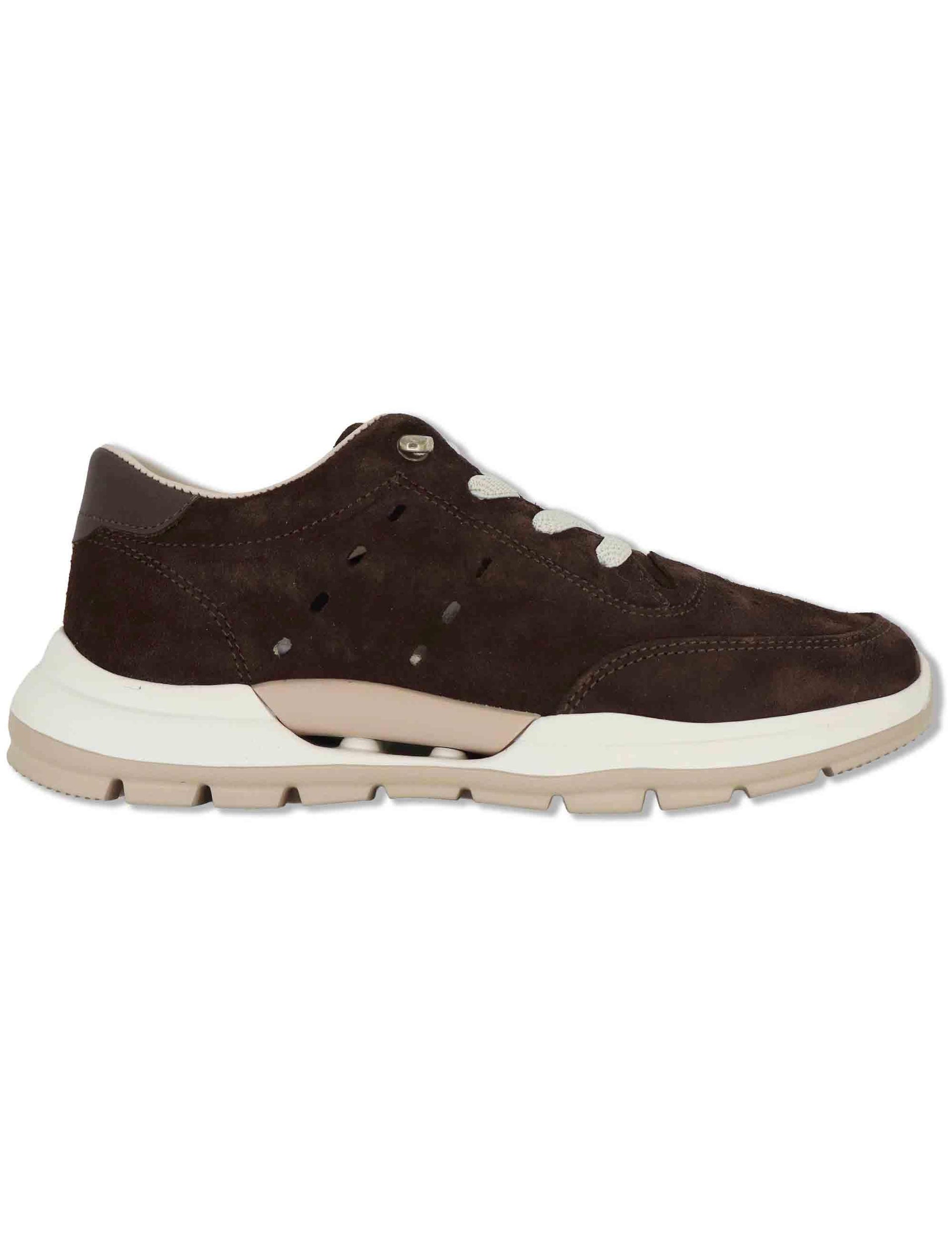 Sneakers donna in camoscio marrone con suola in gomma ammortizzata SP60041 014 Spatarella 