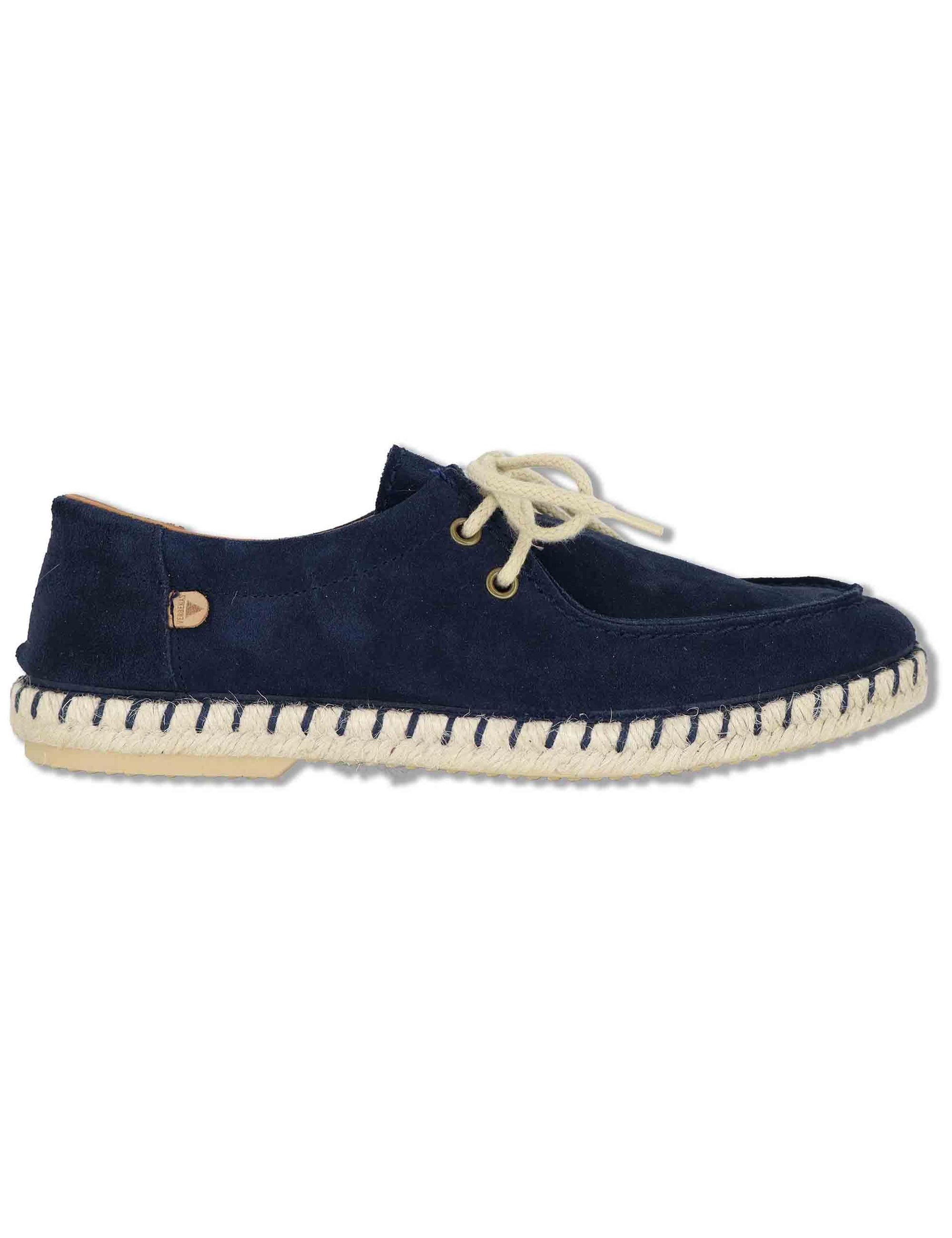 Stringate uomo Wallabee in camoscio blu fondo corda TRUMAN 002 Verbenas 