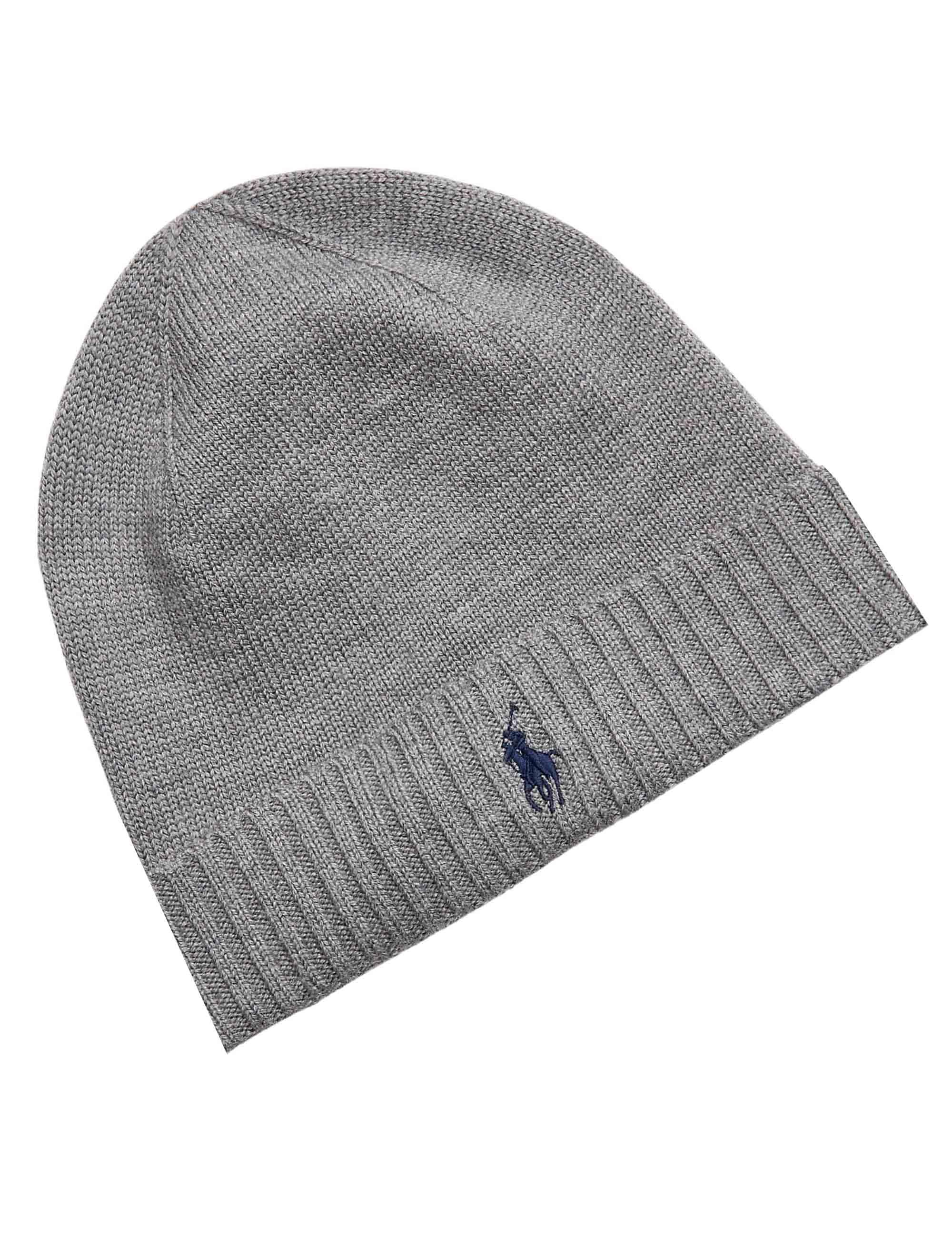 Cappelli in lana grigia con logo cucito 710886137003 FAWN GREY HEATHER Polo Ralph Lauren 