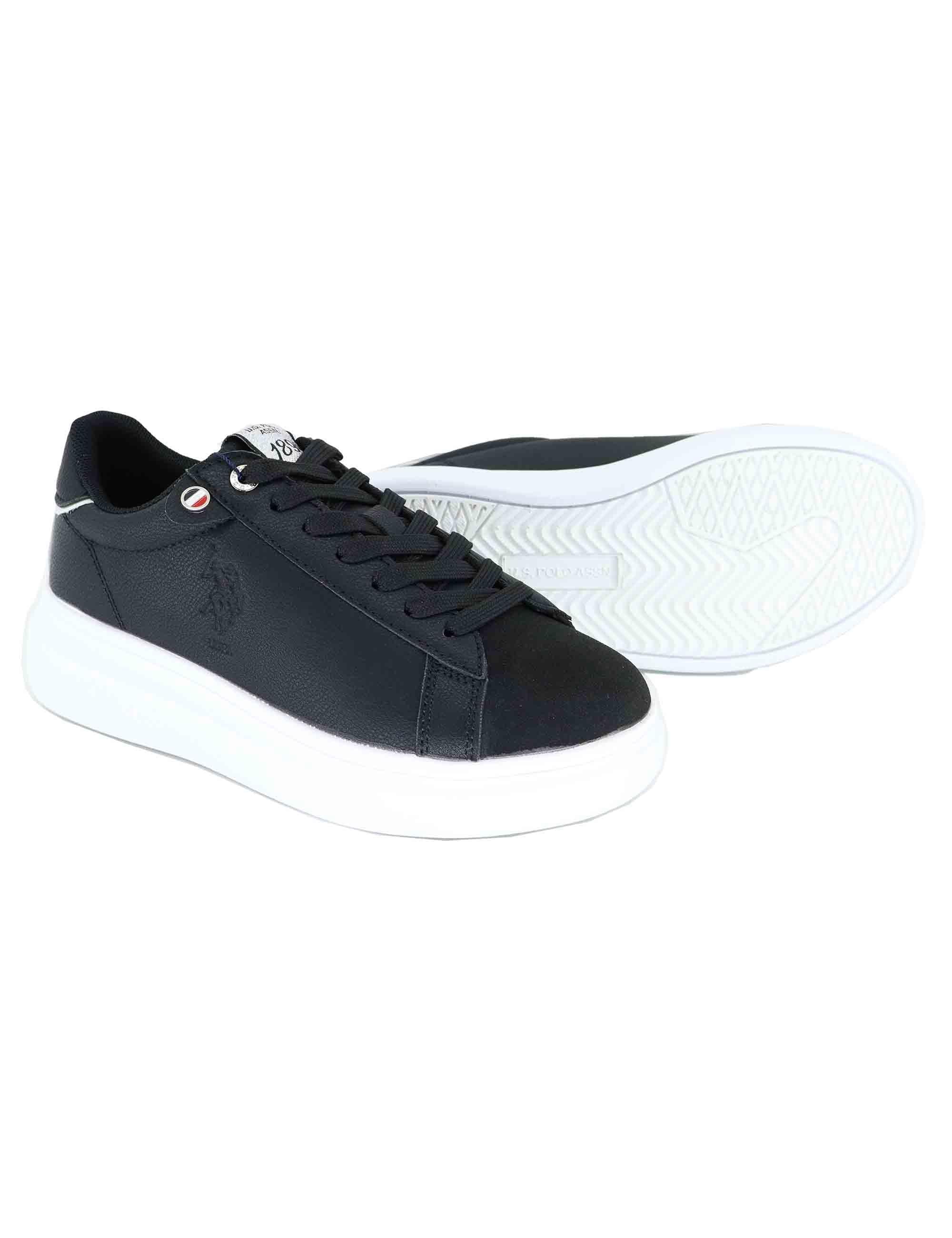 Sneakers donna in tessuto nero con logo laterale e suola alta CODY011C BLK U.S. Polo Assn. 