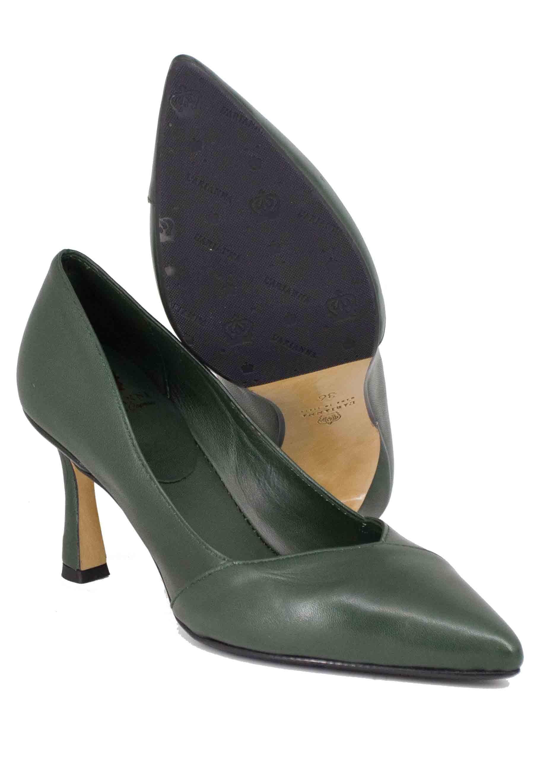 Decollete donna in pelle verde tacco alto DE1594/RT 50 L'Arianna 