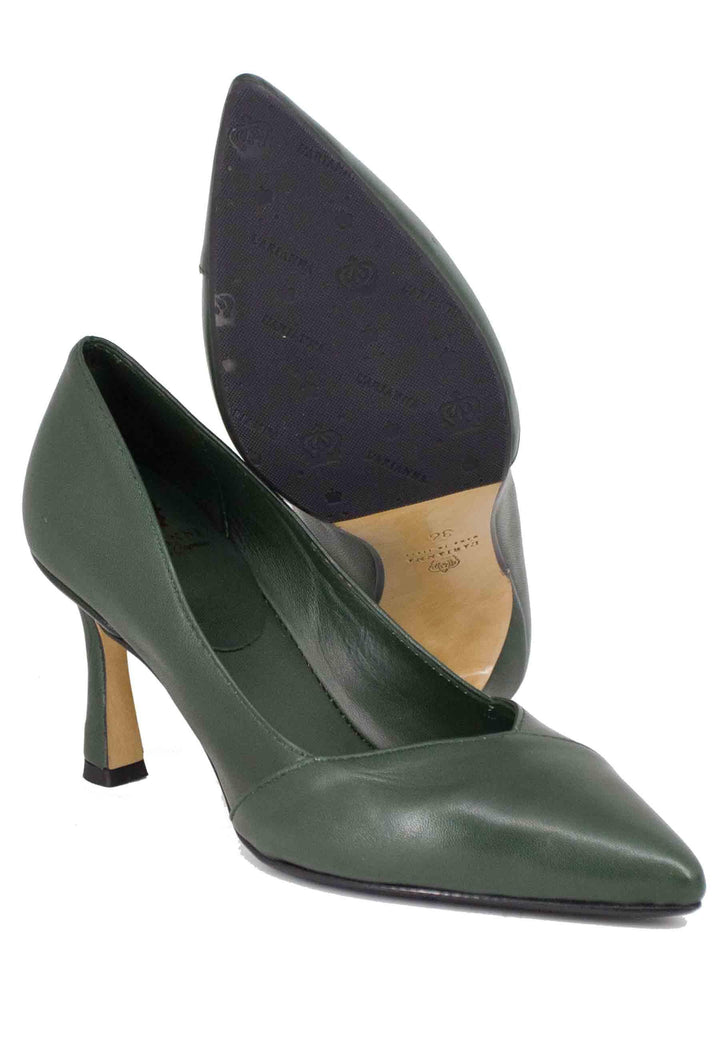 Decollete donna in pelle verde tacco alto DE1594/RT 50 L'Arianna 