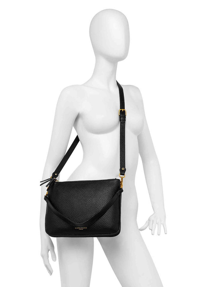 Borse donna Frida in pelle nera con doppia tracolla BS10436 001 TKL Gianni Chiarini 