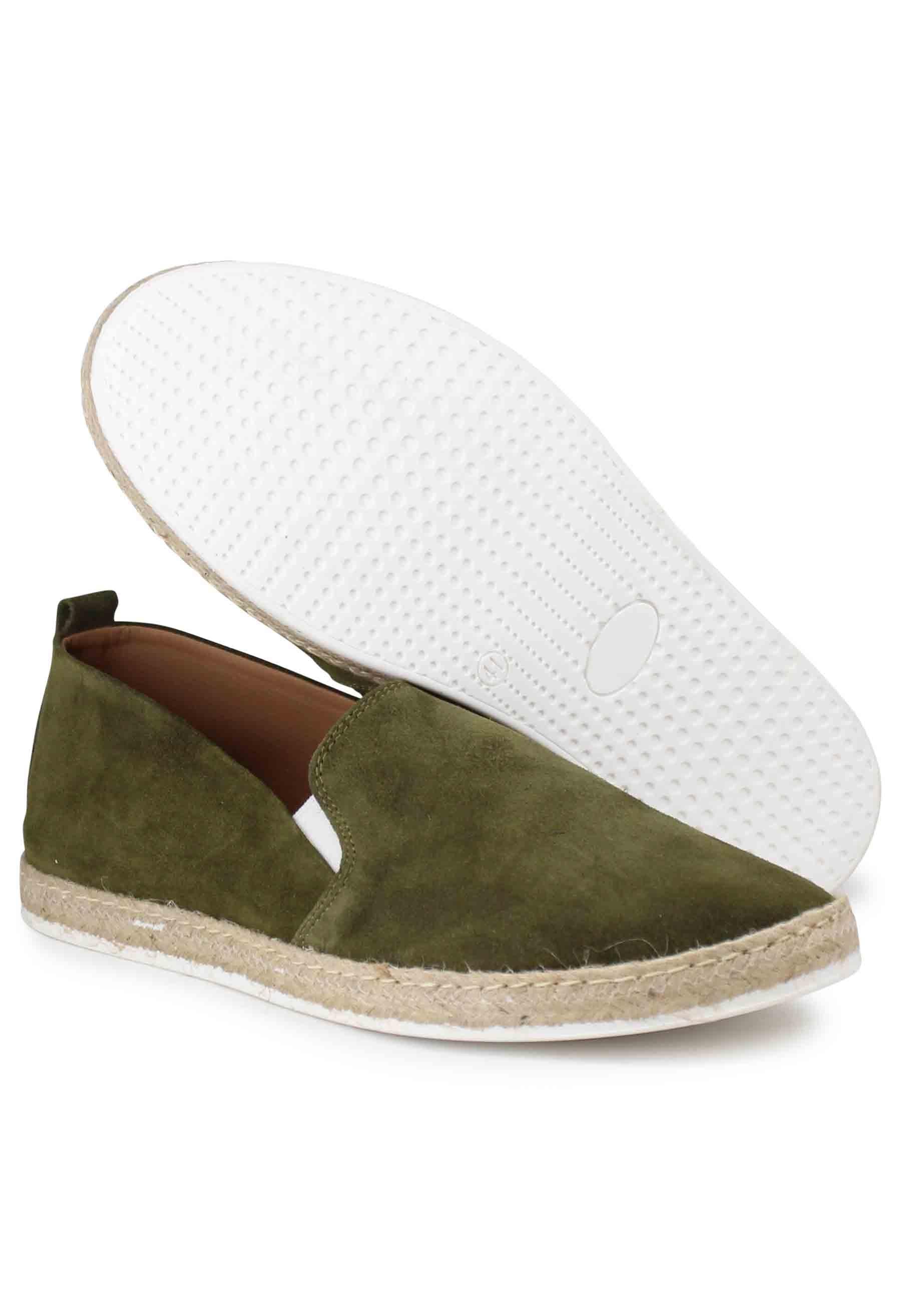 Mocassini espadrillas uomo in camoscio verde SP6529 026 Spark for Spatarella 