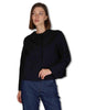 Black stretch fabric collarless jackets Women 50260008 017