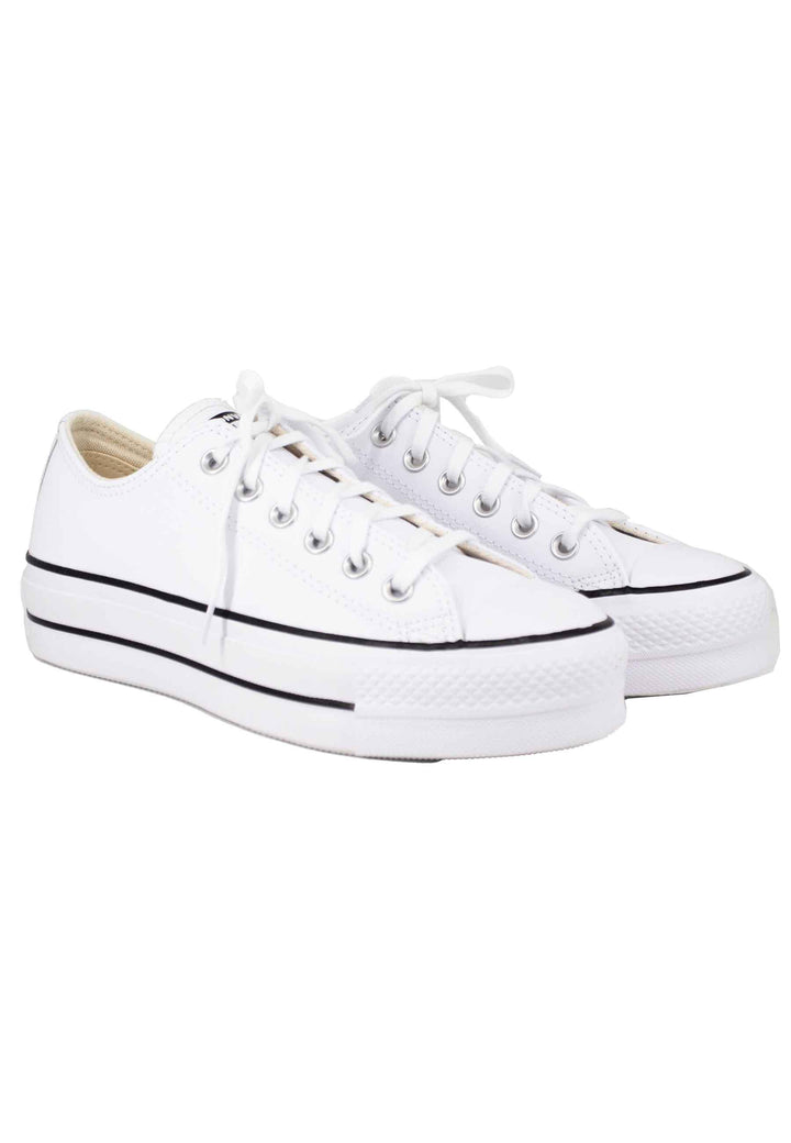 Sneakers donna Chuck Taylor in tela bianca con fondo zeppa CHUCK TAYLORD 561680C Converse 