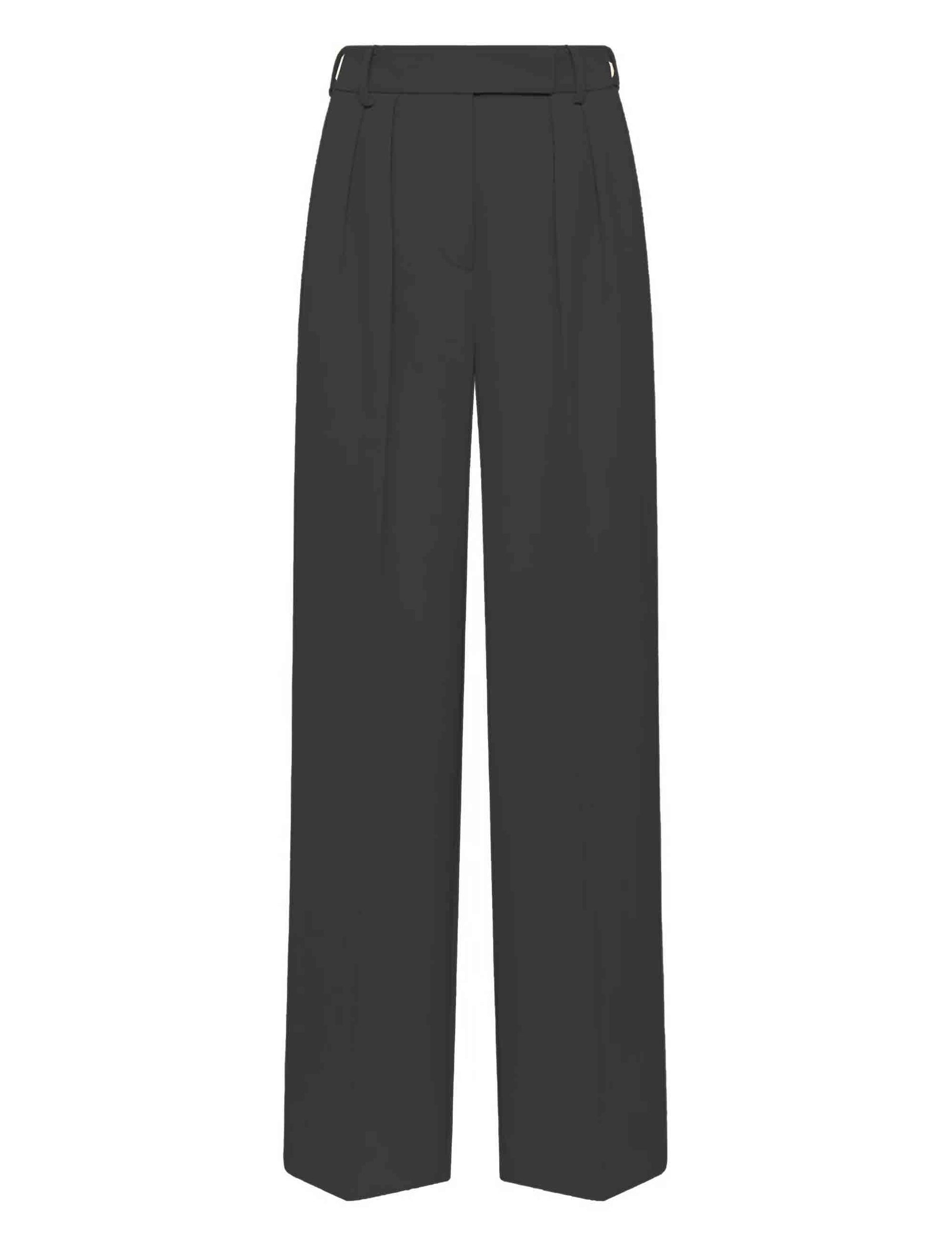 Pantaloni donna Cady in tessuto nero con gamba larga JH803750658 20000 Maliparmi 