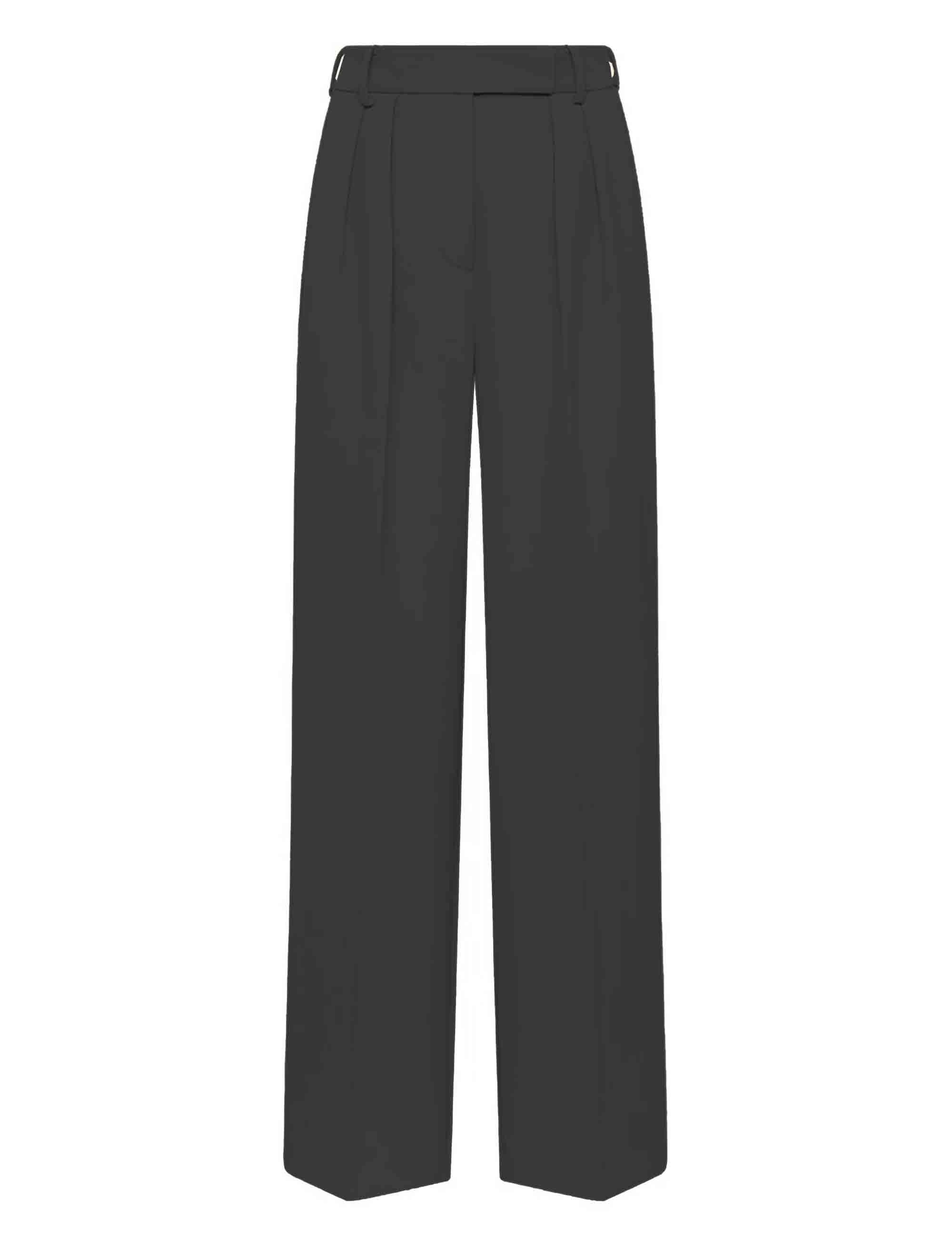 Pantaloni donna Cady in tessuto nero con gamba larga JH803750658 20000 Maliparmi 