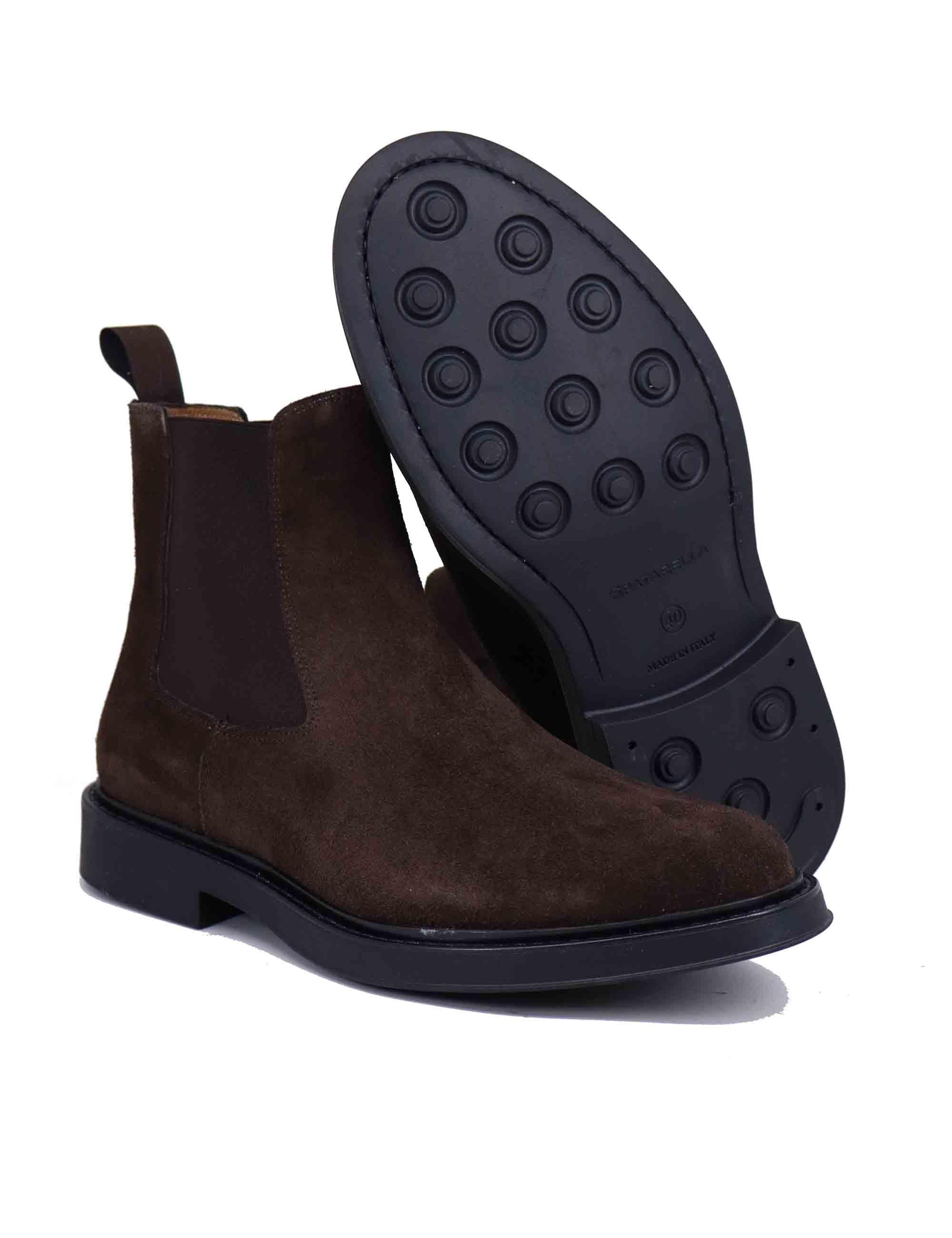 Stivaletti uomo in camoscio marrone con suola in gomma SP2320 C014 Spatarella 