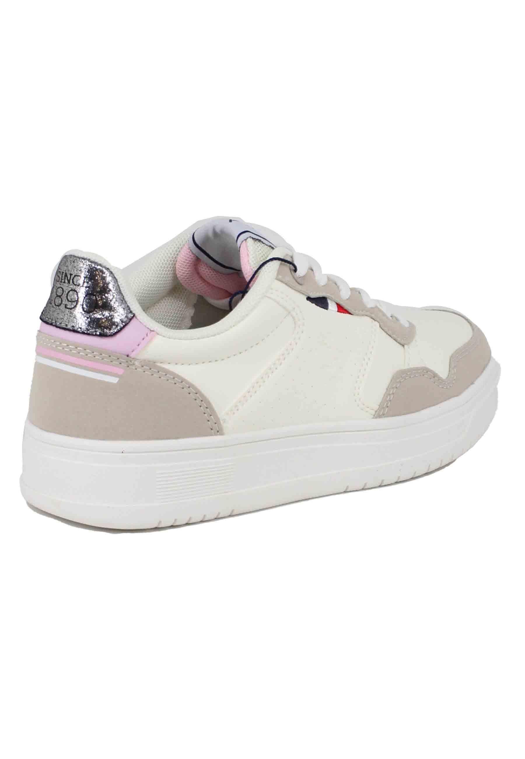 Sneakers donna in eco pelle vintage bianco e nude KOSMO002A WHI-NUD02 U.S. Polo Assn. 