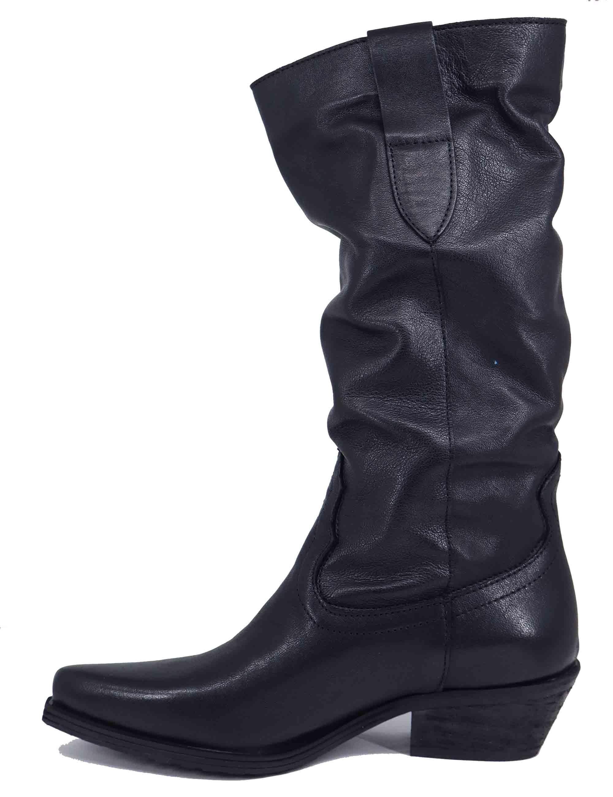 Stivali texani donna in pelle nera Donna NEVIS05 001