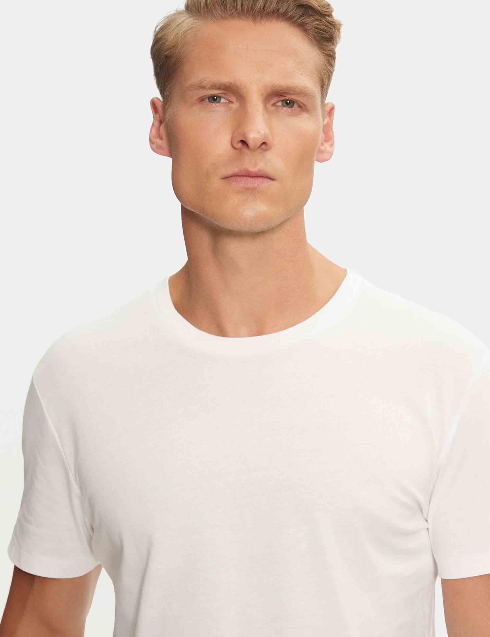 T-shirt uomo Classic Crew in cotone bianco con logo ricamato Set di 3 714830304003 WHITE Polo Ralph Lauren 