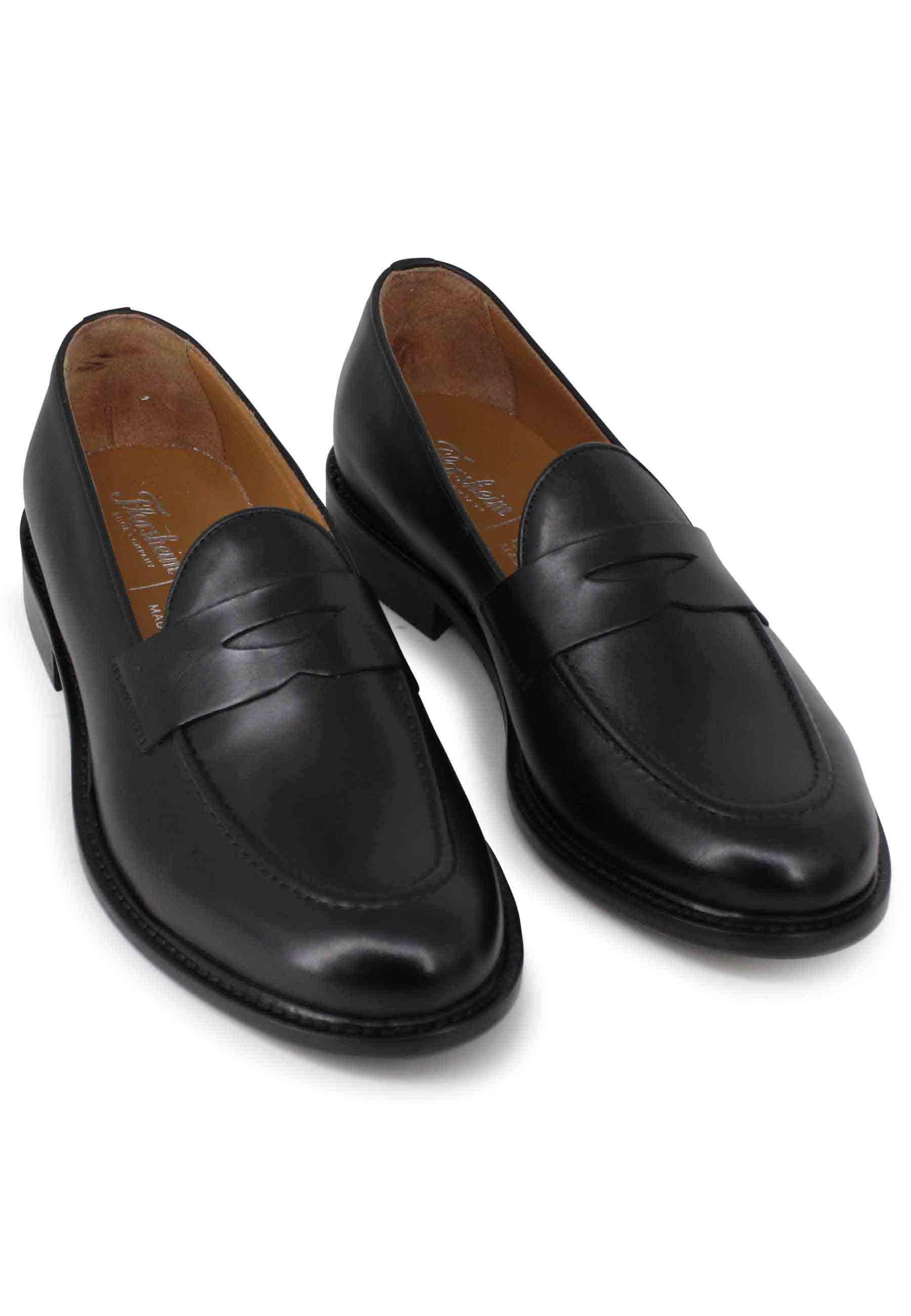 Mocassini uomo in pelle nera con suola in cuoio 53000 01 Florsheim 