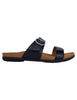 Sandali bassi donna in pelle nera con fibbia laterale Donna JUSTINE 6220-500200