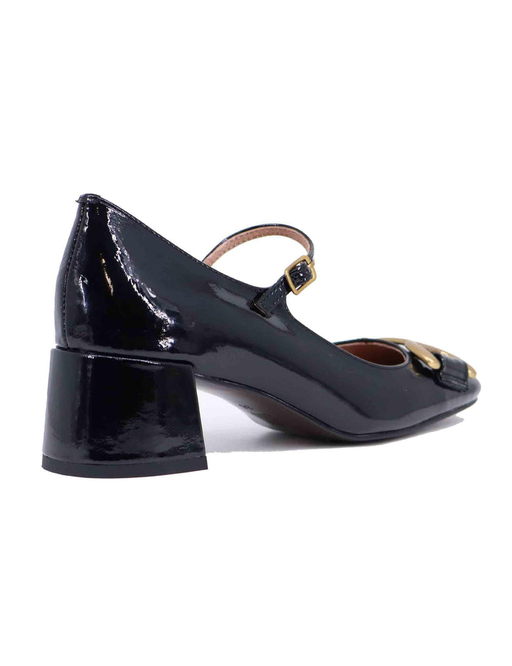 Decollete donna Noa in vernice nera con morsetto oro 575Z20VK 03 Bibi Lou 